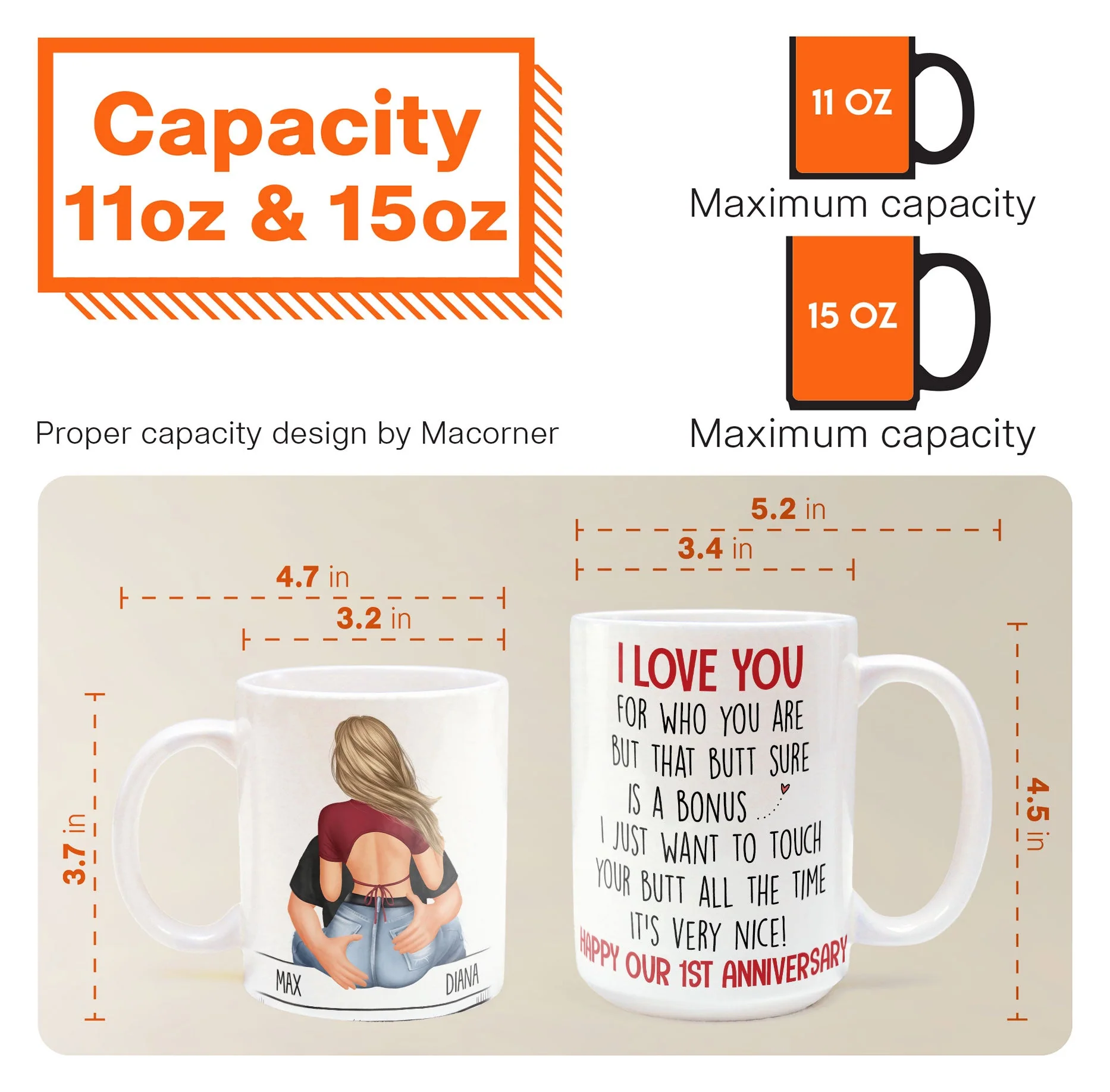 I Just Want To Touch Your Butt - Personalized Mug - Image 10