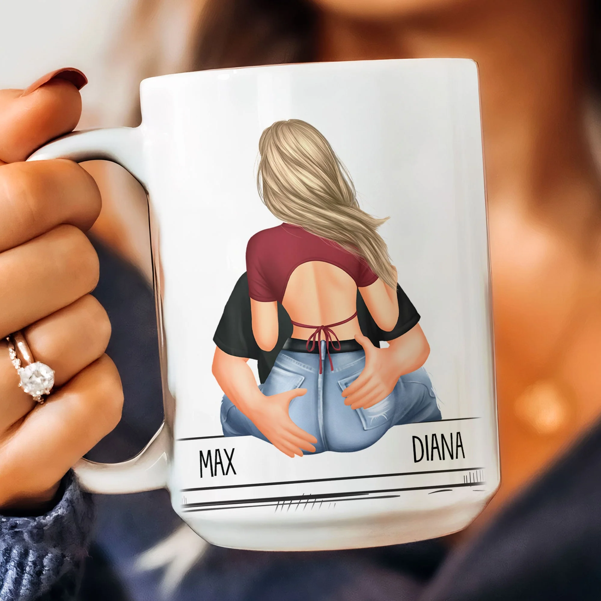 I Just Want To Touch Your Butt - Personalized Mug - Image 9