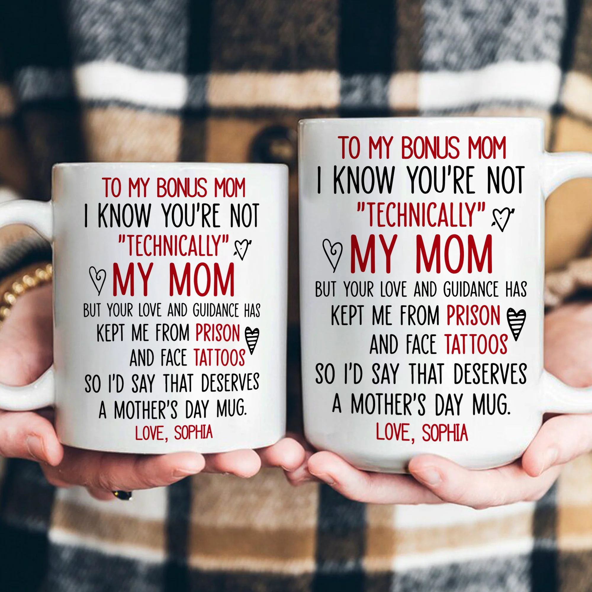 I Know You're Not "Technically" My Mom - Funny Mug For Bonus Mom, Stepmom - Personalized Mug - Image 4