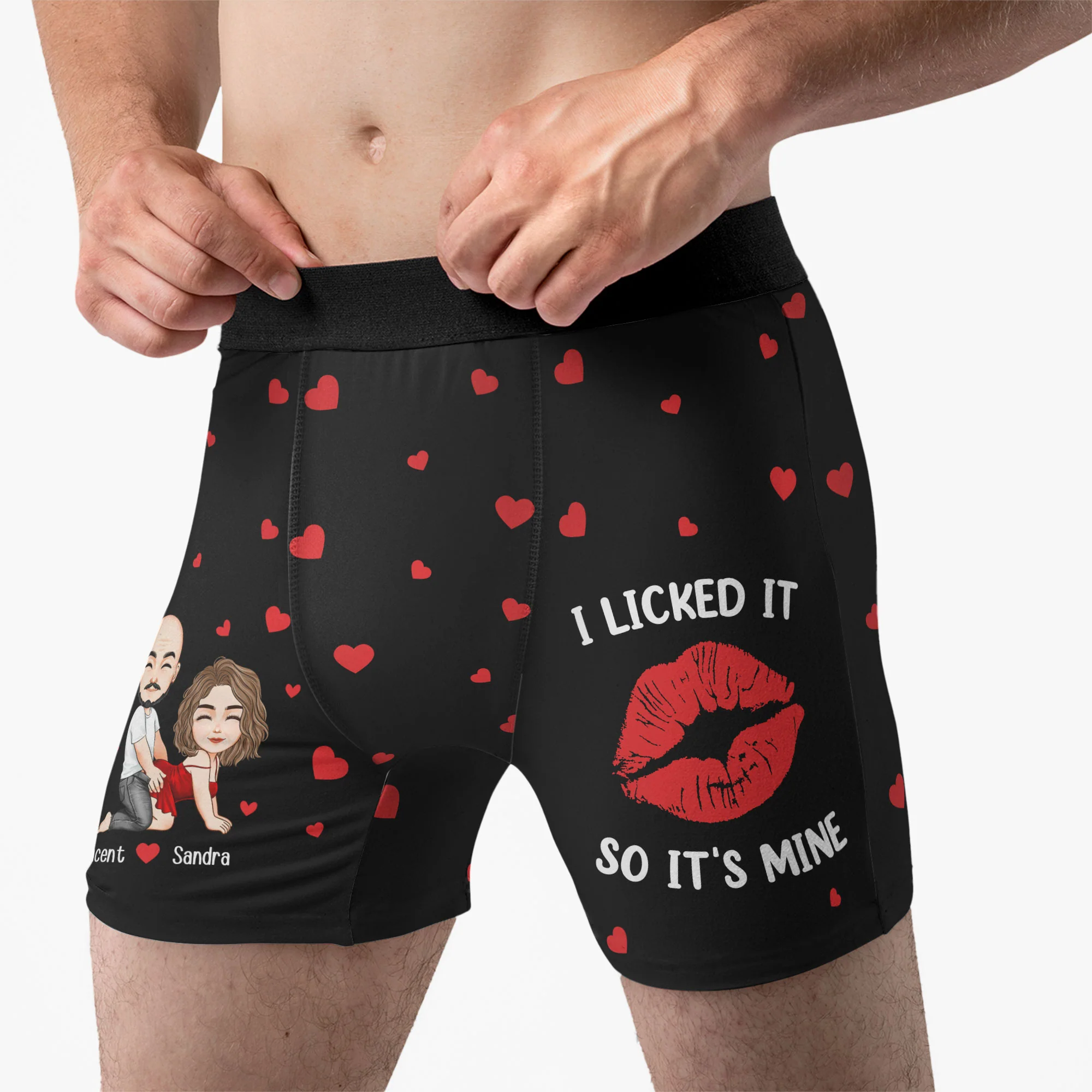 I Licked It So It's Mine Naughty Couple - Personalized Men's Boxer Briefs - Gift For Husband - Image 3