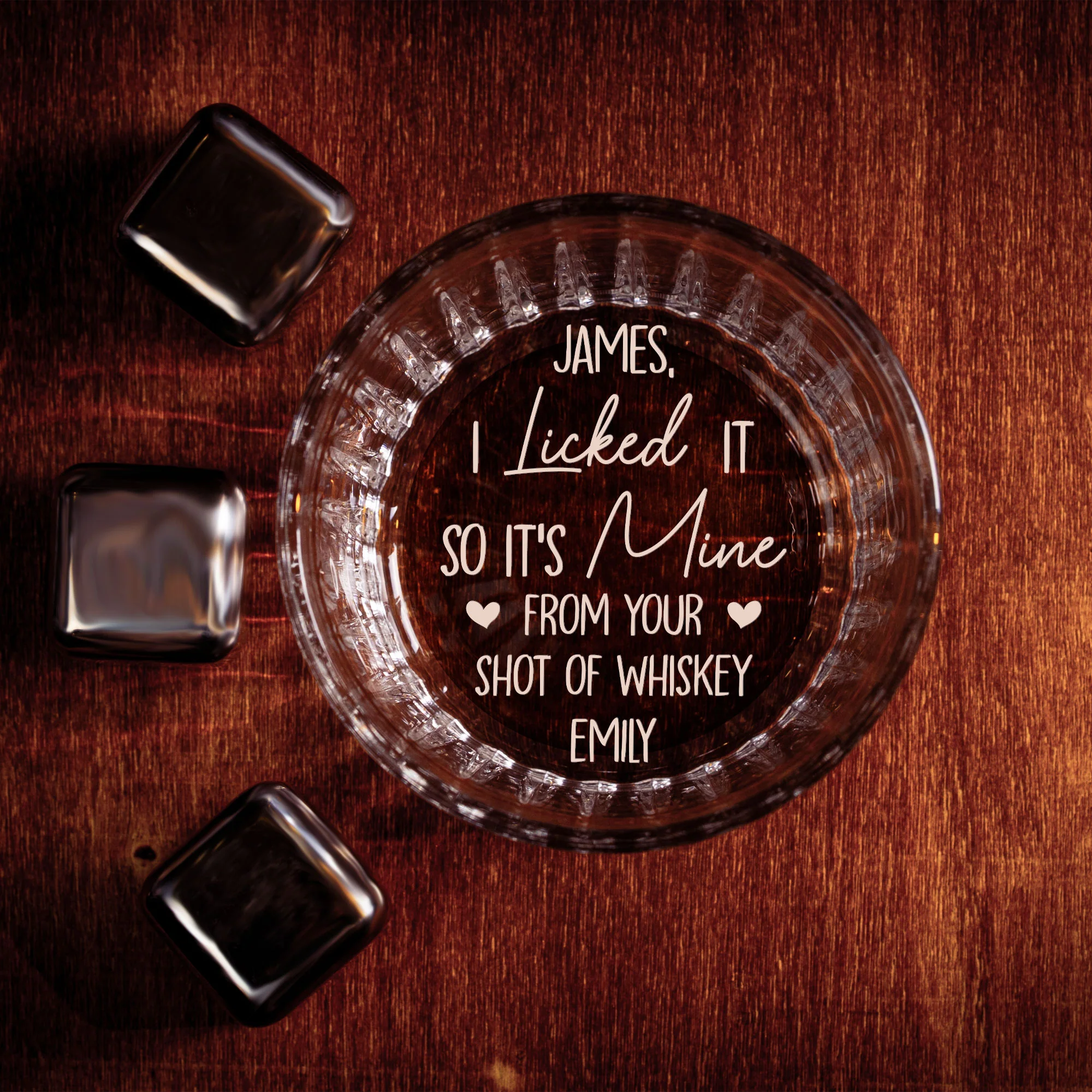 I Licked It, So It's Mine - Personalized Engraved Whiskey Glass - Image 4