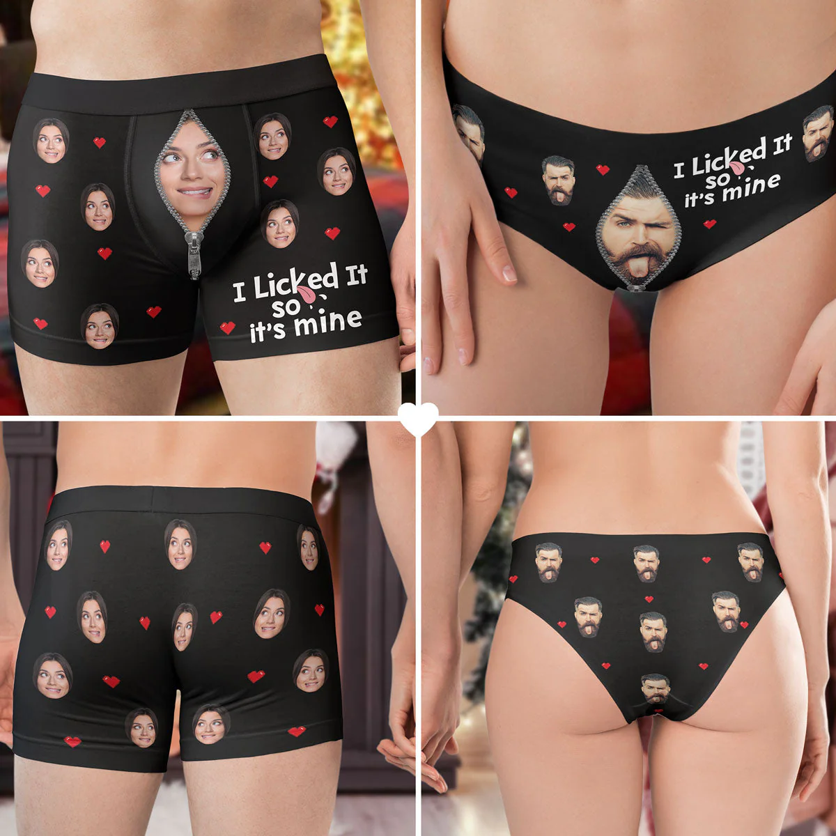 I Licked It So It's Mine - Personalized Photo Couple Matching Underwear - Image 2