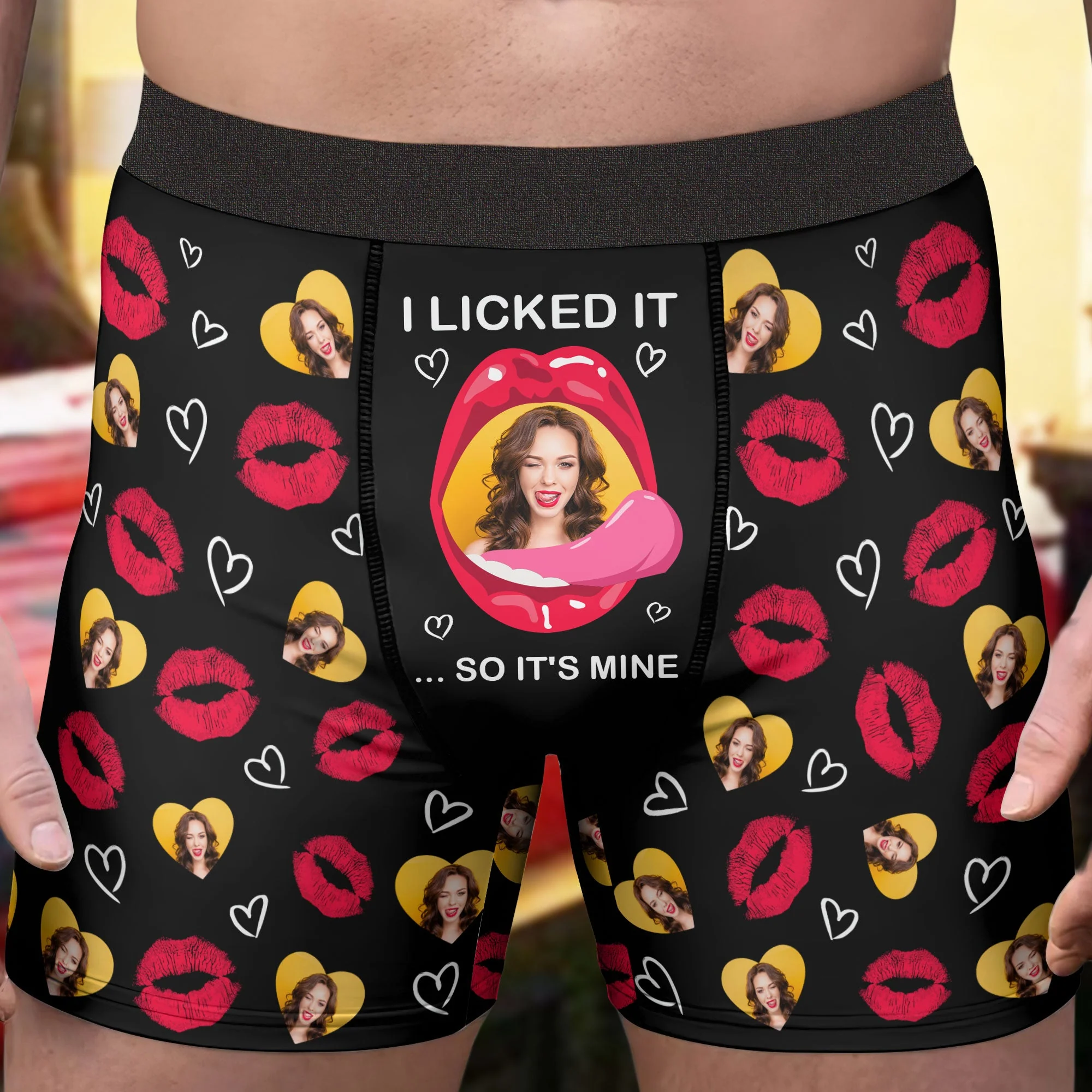 I Licked It So It's Mine - Personalized Photo Men's Boxer Briefs - Birthday Gifts For Men, Husband, Him, Boyfriend - Image 2