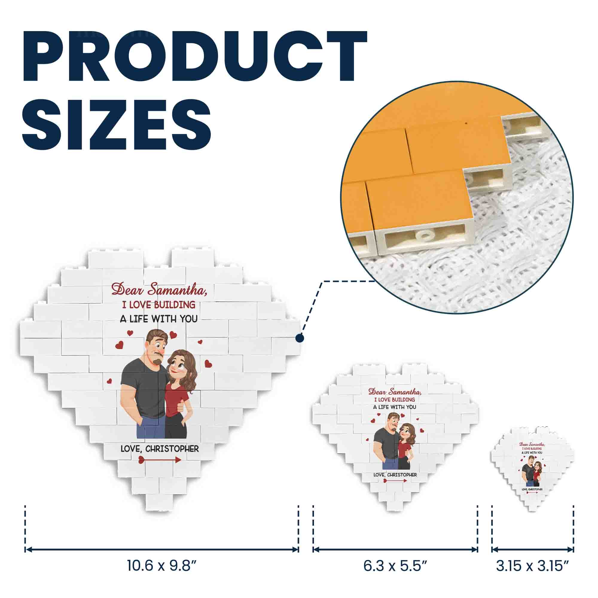 I Love Building A Life With You - Anniversary Gift For Her, Him, Couples - Personalized Building Blocks - Image 6