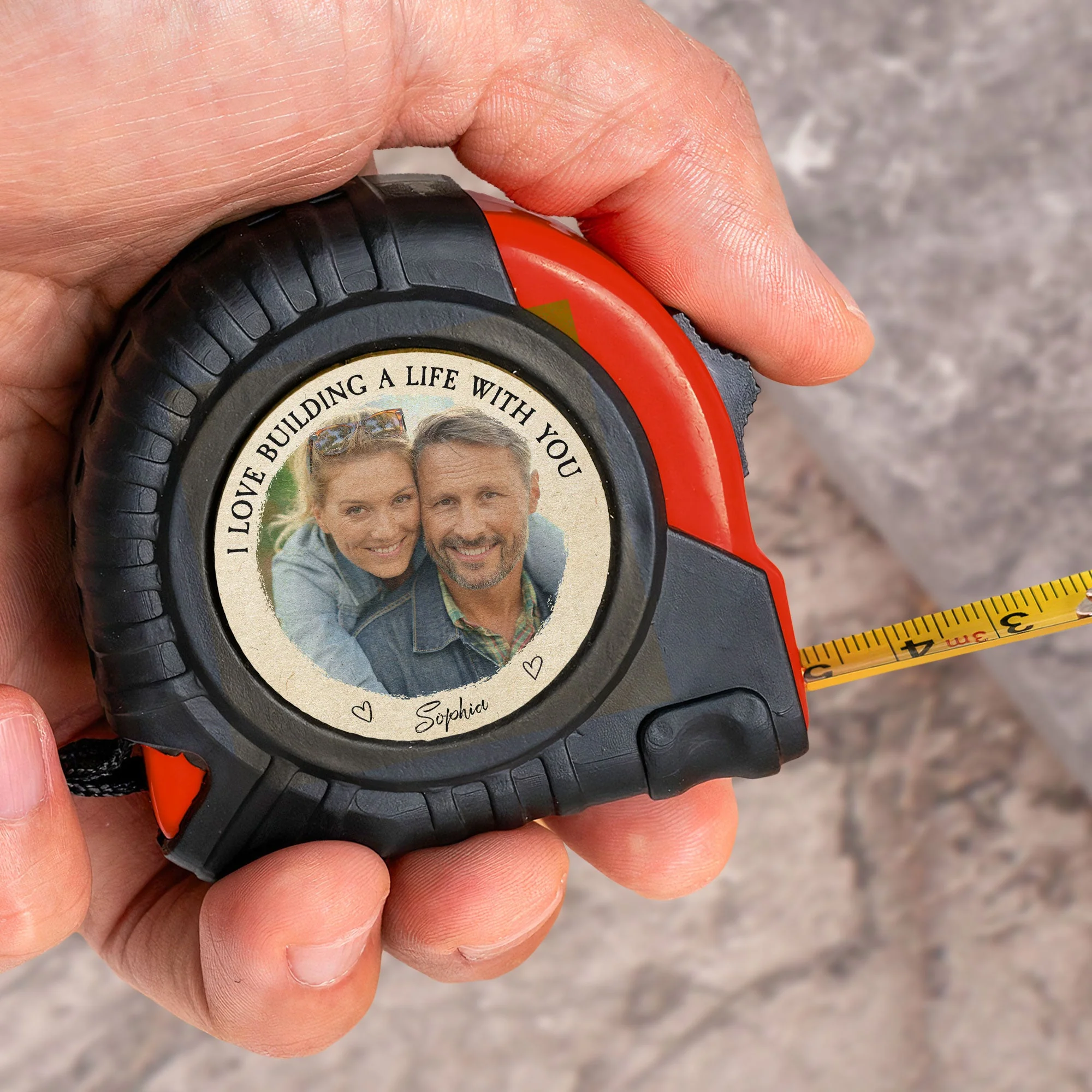 I Love Building A Life With You - Personalized Photo Tape Measure - Image 2