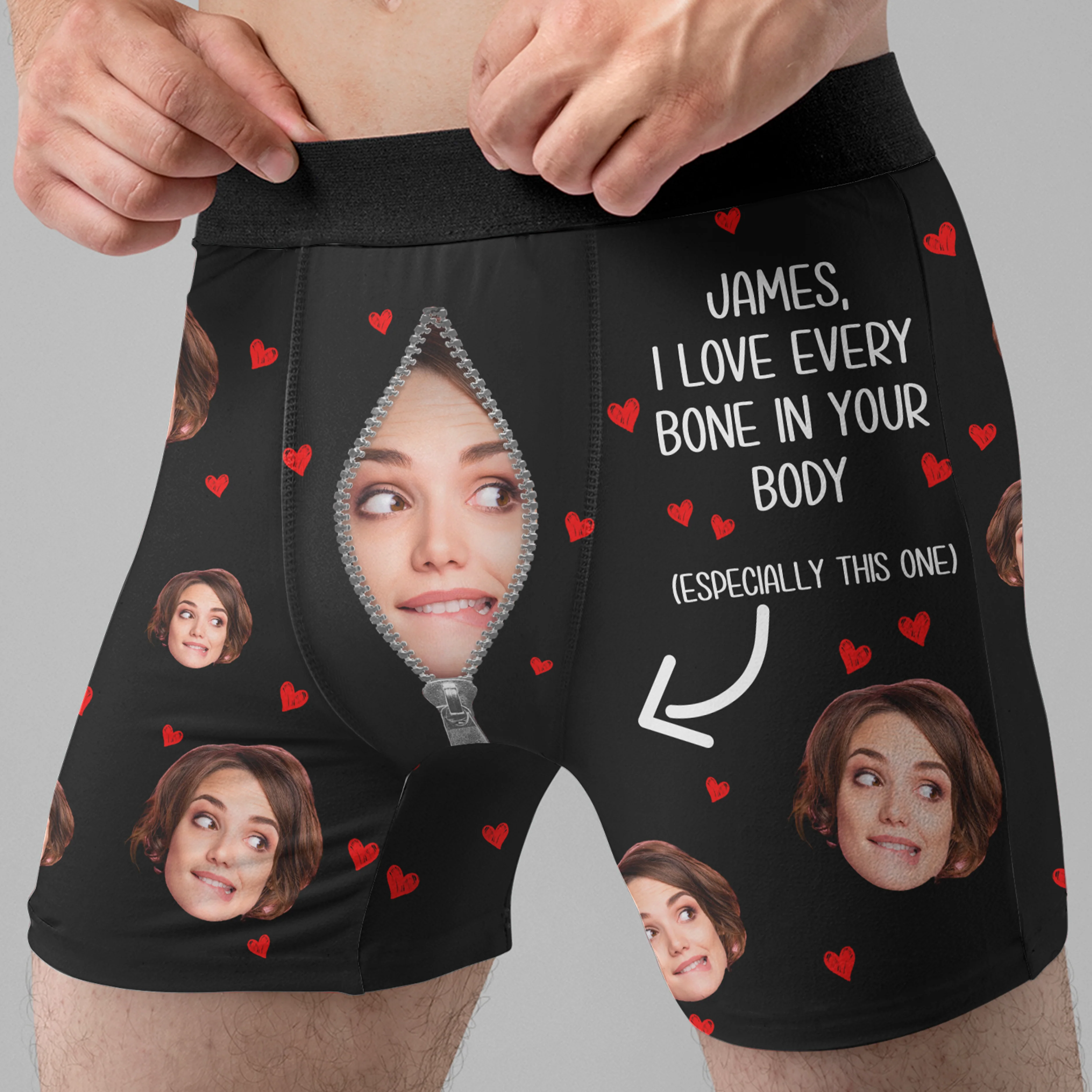 I Love Every Bone In Your Body - Personalized Photo Men's Boxer Briefs - Image 7