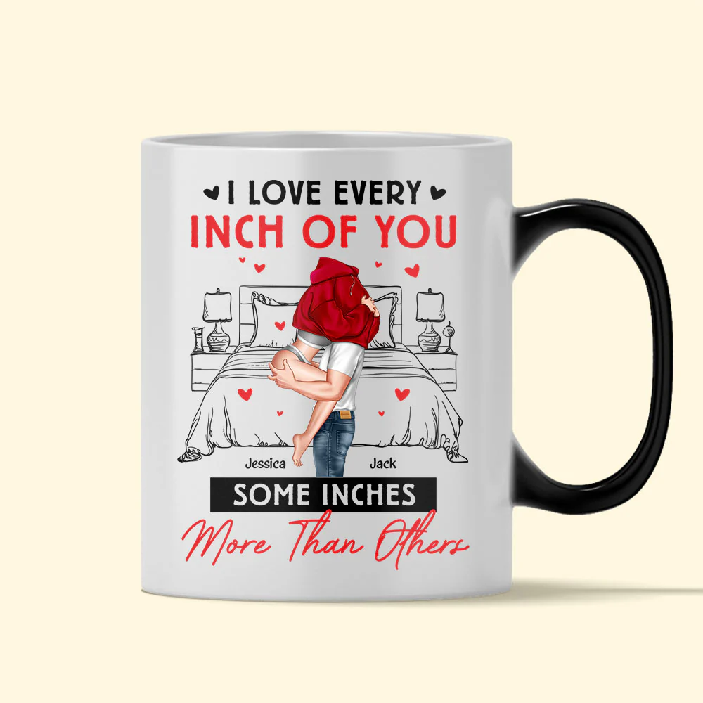 I Love Every Inch Of You - Personalized Color Changing Mug - Image 4