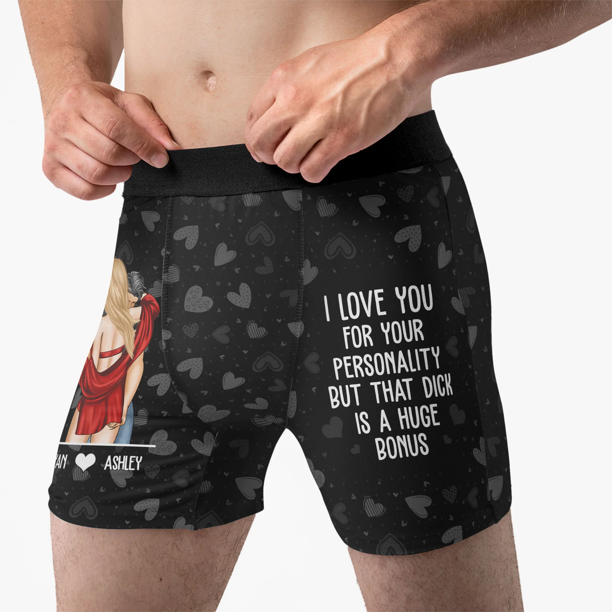 I Love You For Your Personality - Personalized Men's Boxer Briefs - Image 3