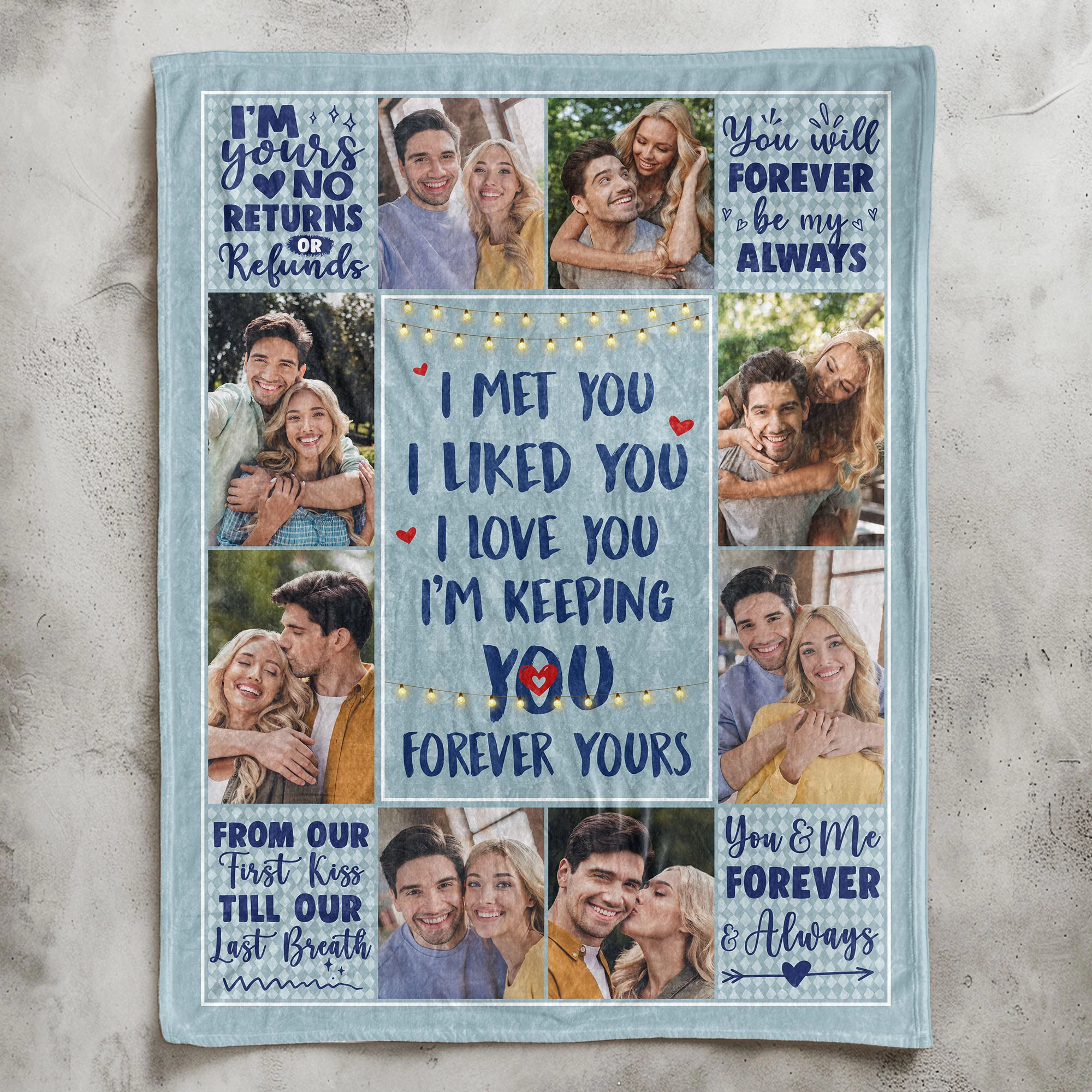 I Love You Forever & Always - Personalized Photo Blanket - Image 7