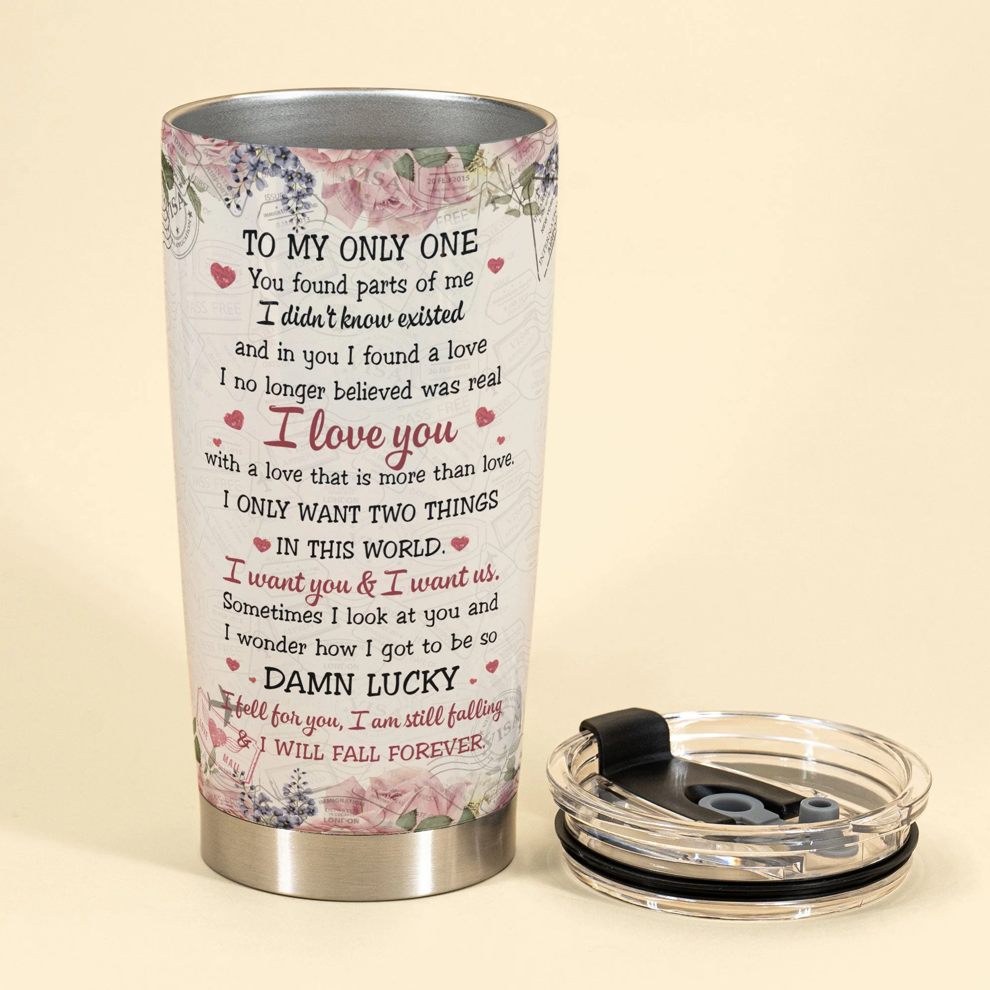 I Love You Forever - Personalized Tumbler Cup - Hugging Couple - Image 3