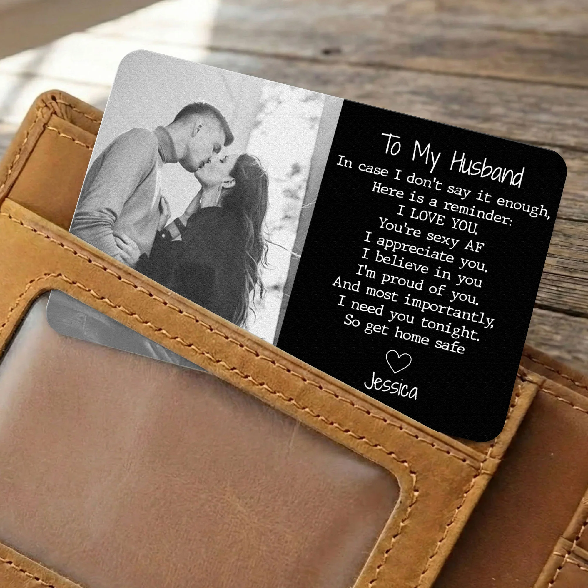 I Love You Gift For Husband, Boyfriend - Personalized Wallet Card - Image 2