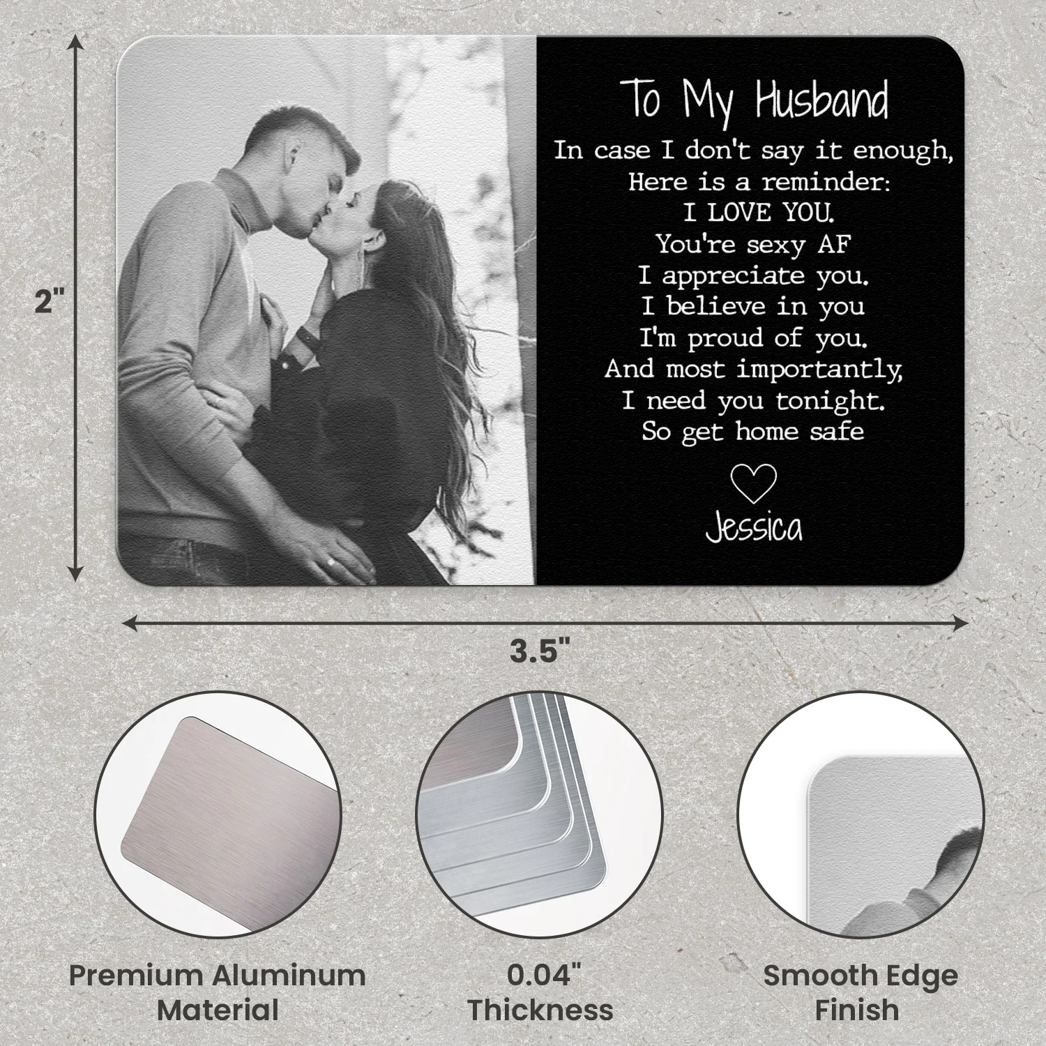 I Love You Gift For Husband, Boyfriend - Personalized Wallet Card - Image 6