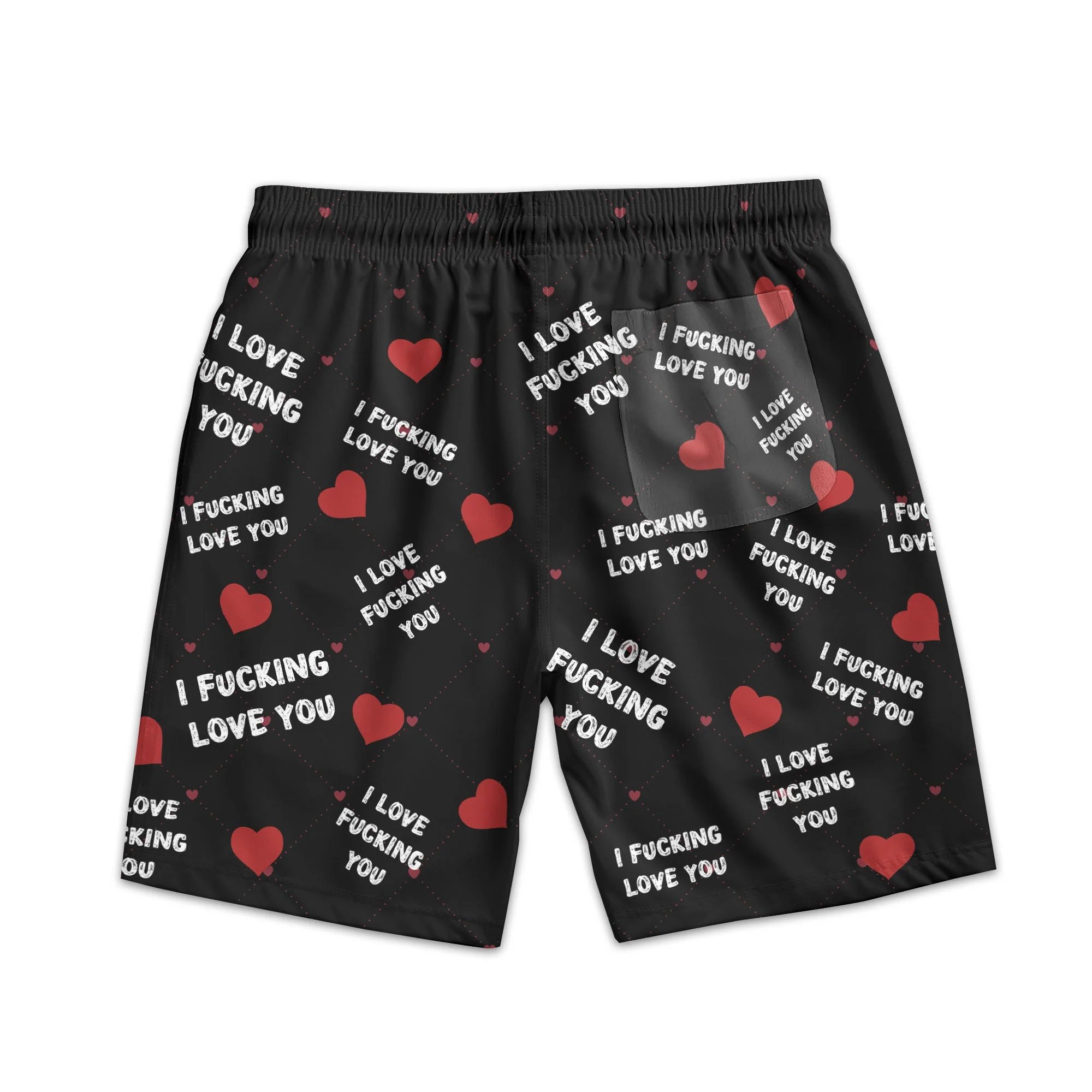 I Love You I Love ... You Gifts For Men - Personalized Photo Men's Beach Shorts - Image 4