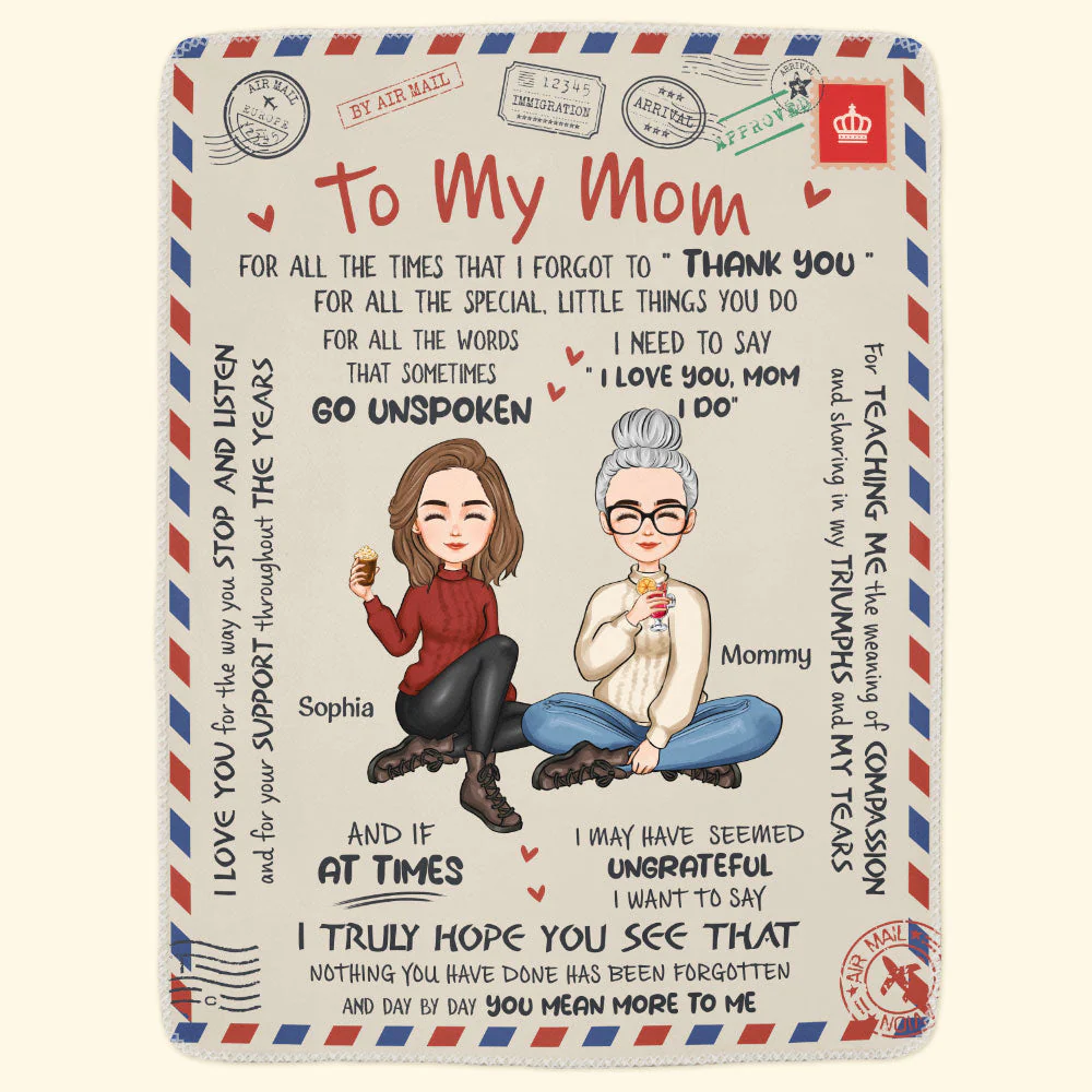 I Love You, Mom - Personalized Blanket - Image 3