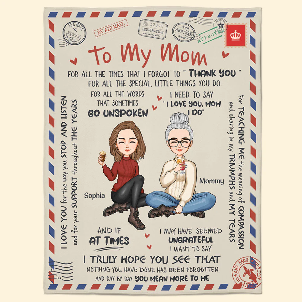 I Love You, Mom - Personalized Blanket - Image 7