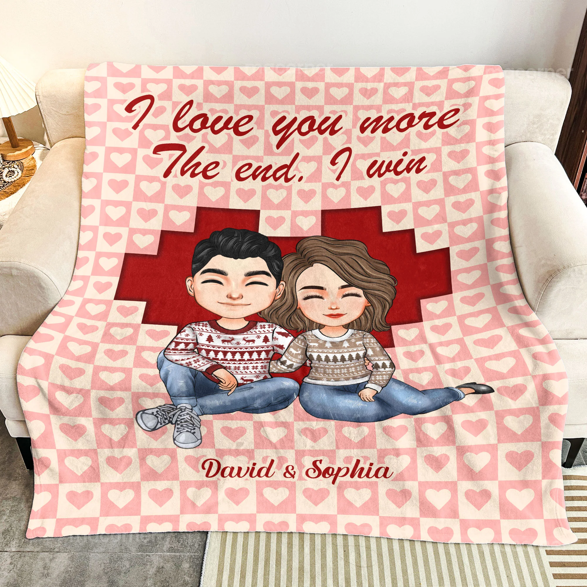I Love You More - Personalized Blanket - Image 3
