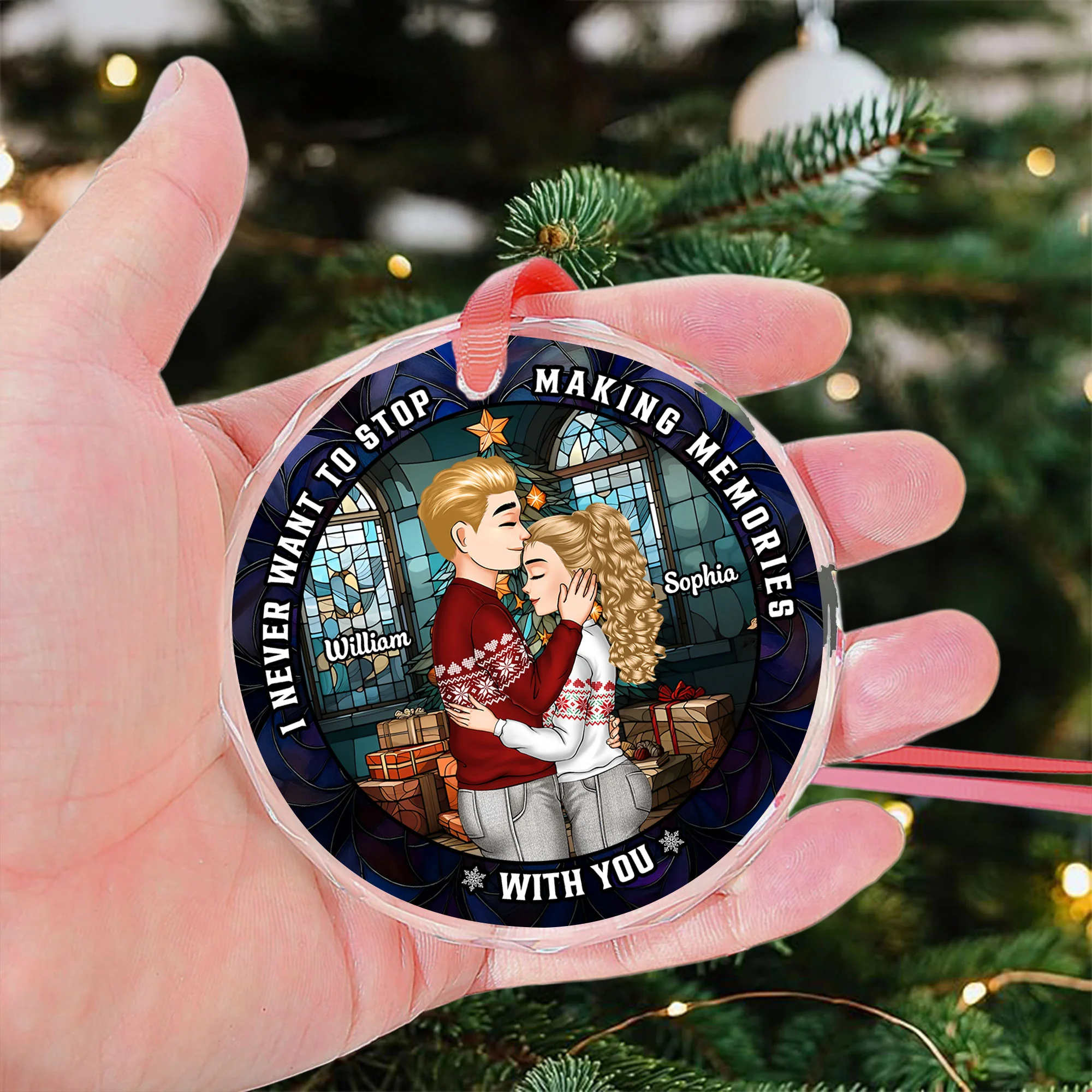 I Love You More With Each Passing Year - Personalized Glass Ornament - Image 3