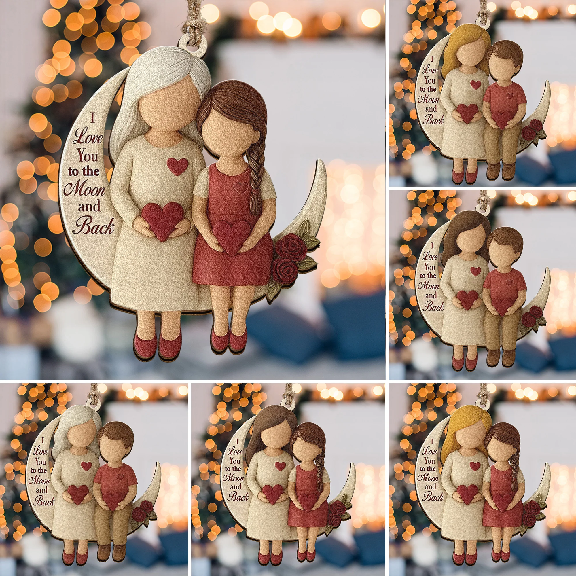 I Love You To The Moon And Back 2D Flat - Acrylic Ornament - Image 6