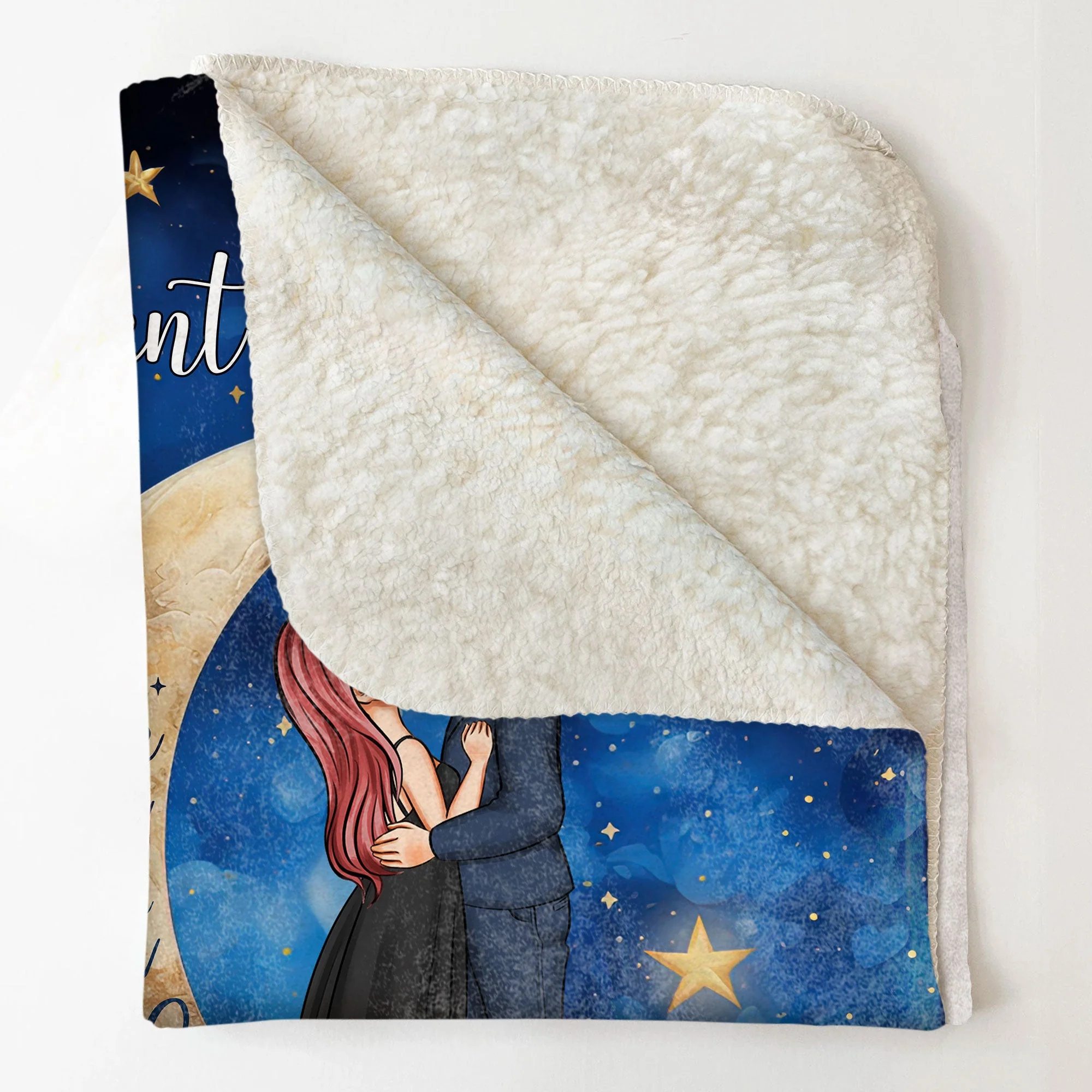 I Love You To The Moon And Back - Personalized Blanket - Image 4