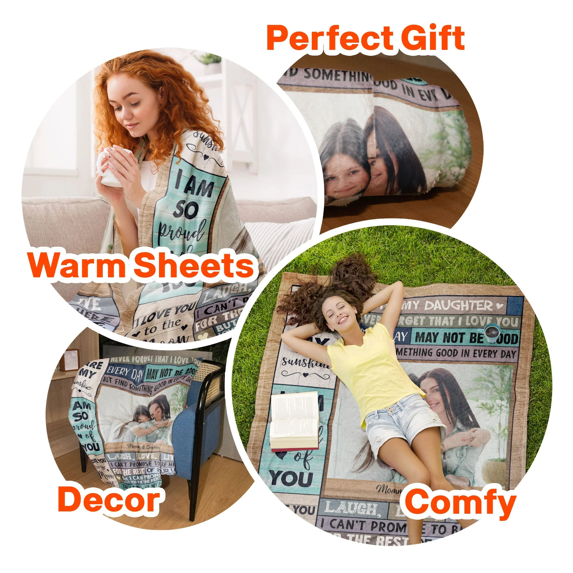 I Love You To The Moon & Back - Personalized Daughter Photo Blanket - Image 7