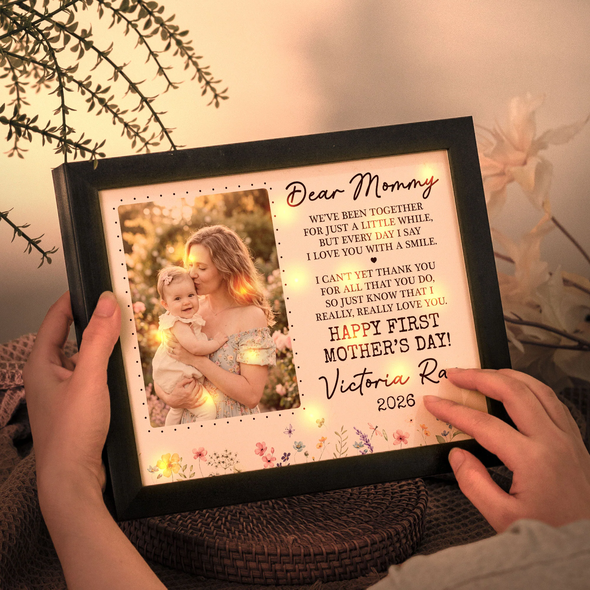 I Love You With A Smile Mother's Day Gift For Mom, Wife, New Mom Gift - Personalized Shadow Box - Image 4