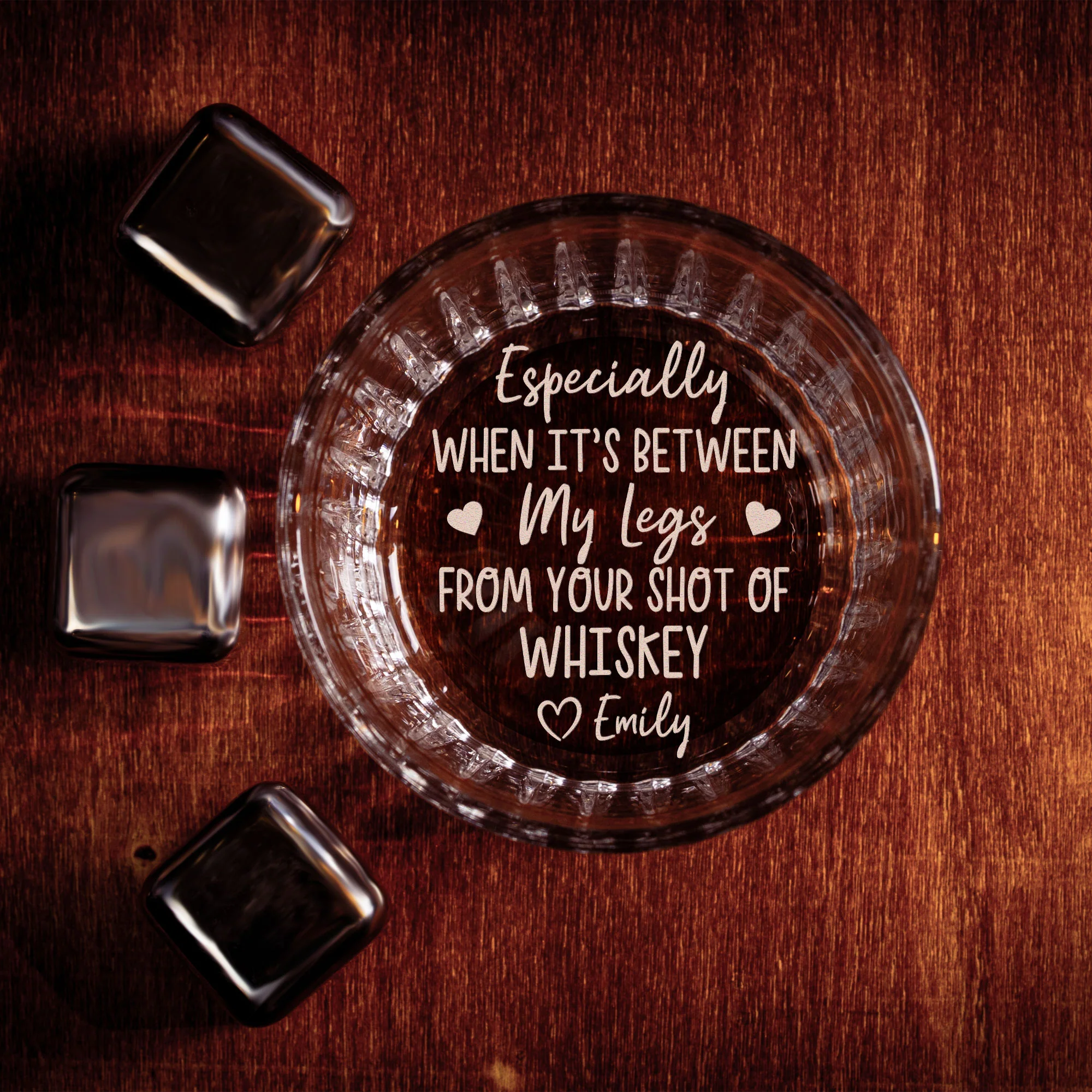 I Love Your Face Especially Naughty Gifts For Husband, BF - Personalized Engraved Whiskey Glass - Image 3