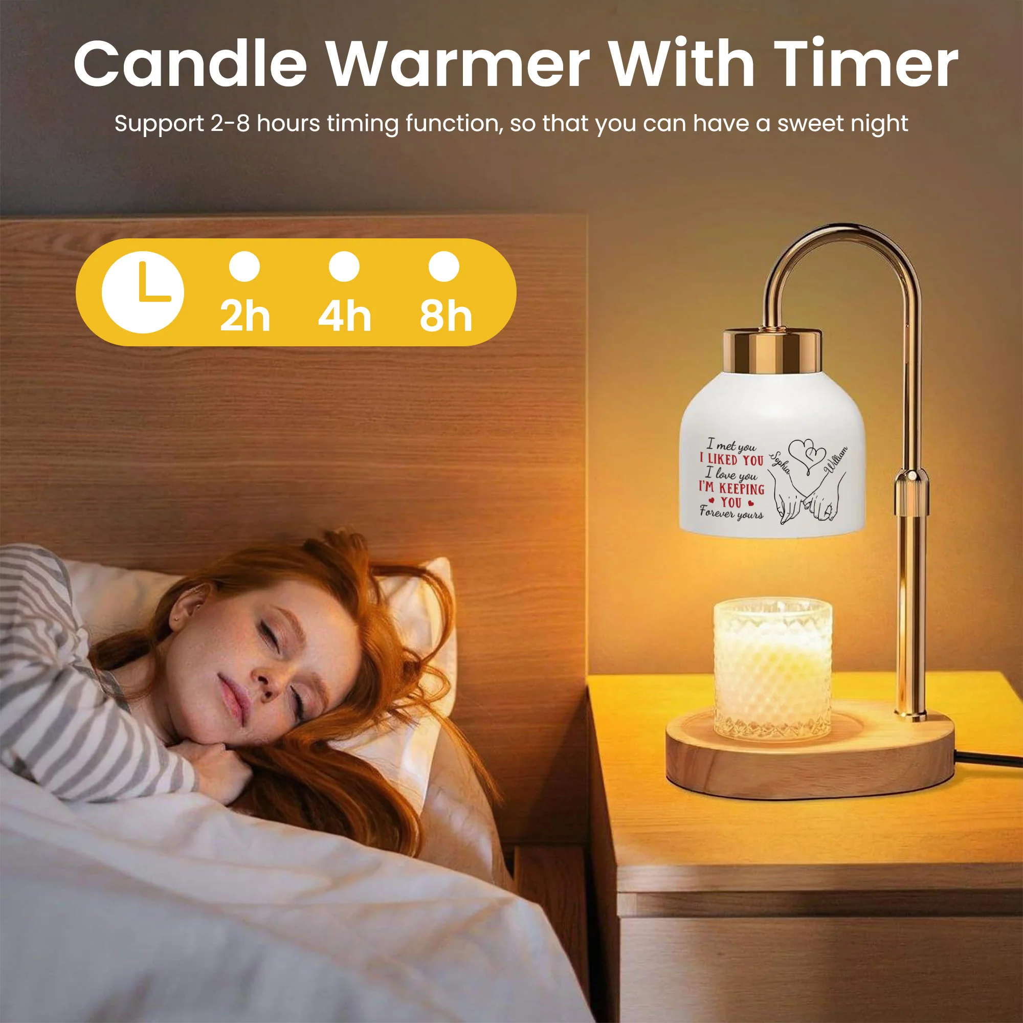 I Met You I Liked You I Love You Anniversary Valentine's Day Gift For Her, Him - Personalized Candle Warmer - Image 2