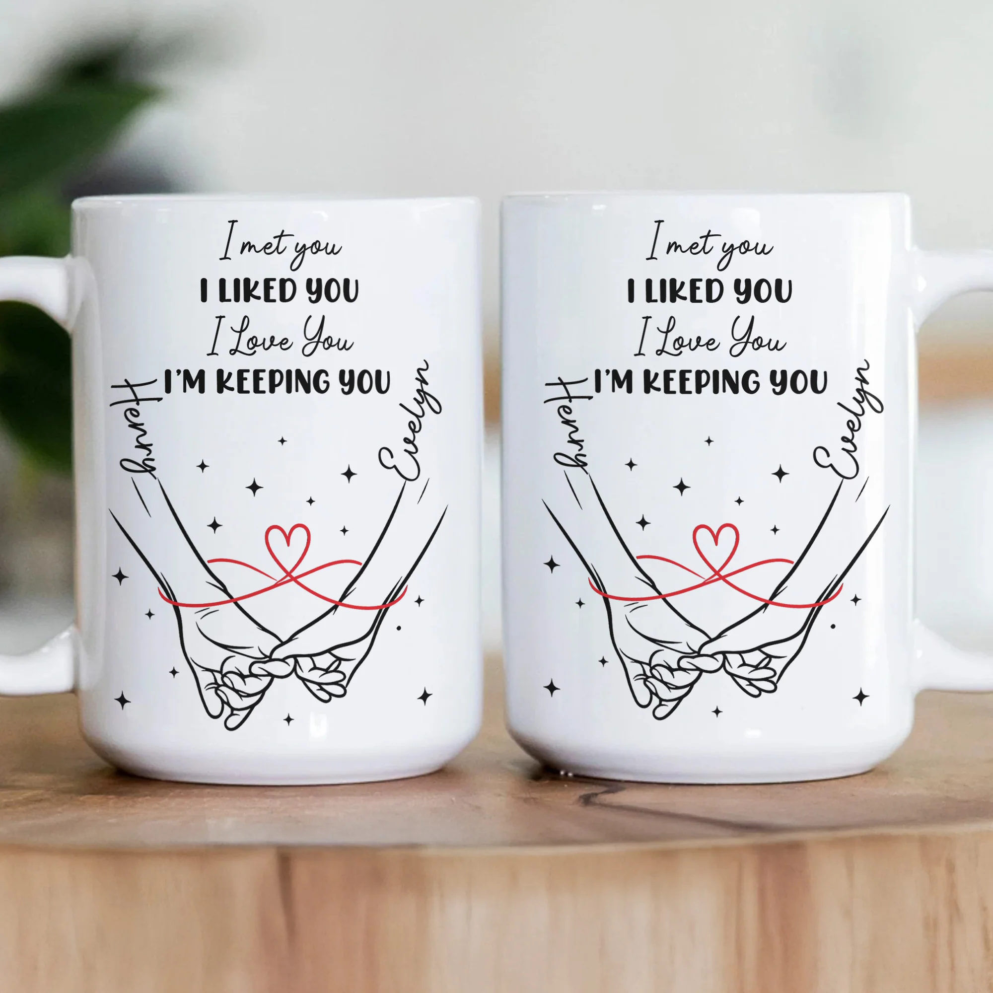 I Met You I Liked You I Love You I’m Keeping You Forever Yours - Personalized Mug - Image 3