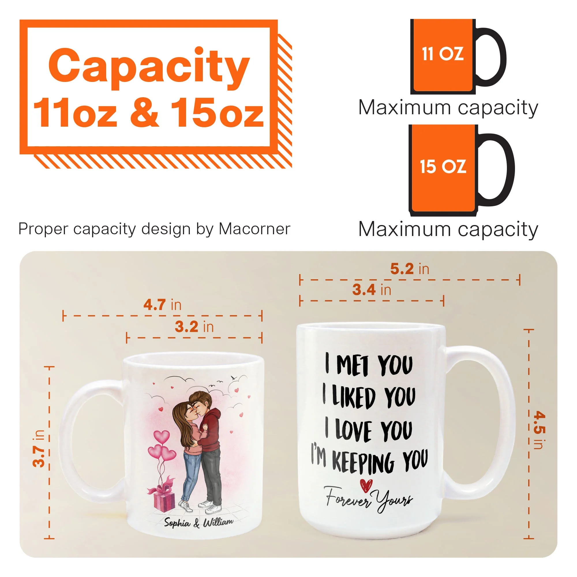 I Met You I Liked You I Love You - Personalized Mug - Image 8