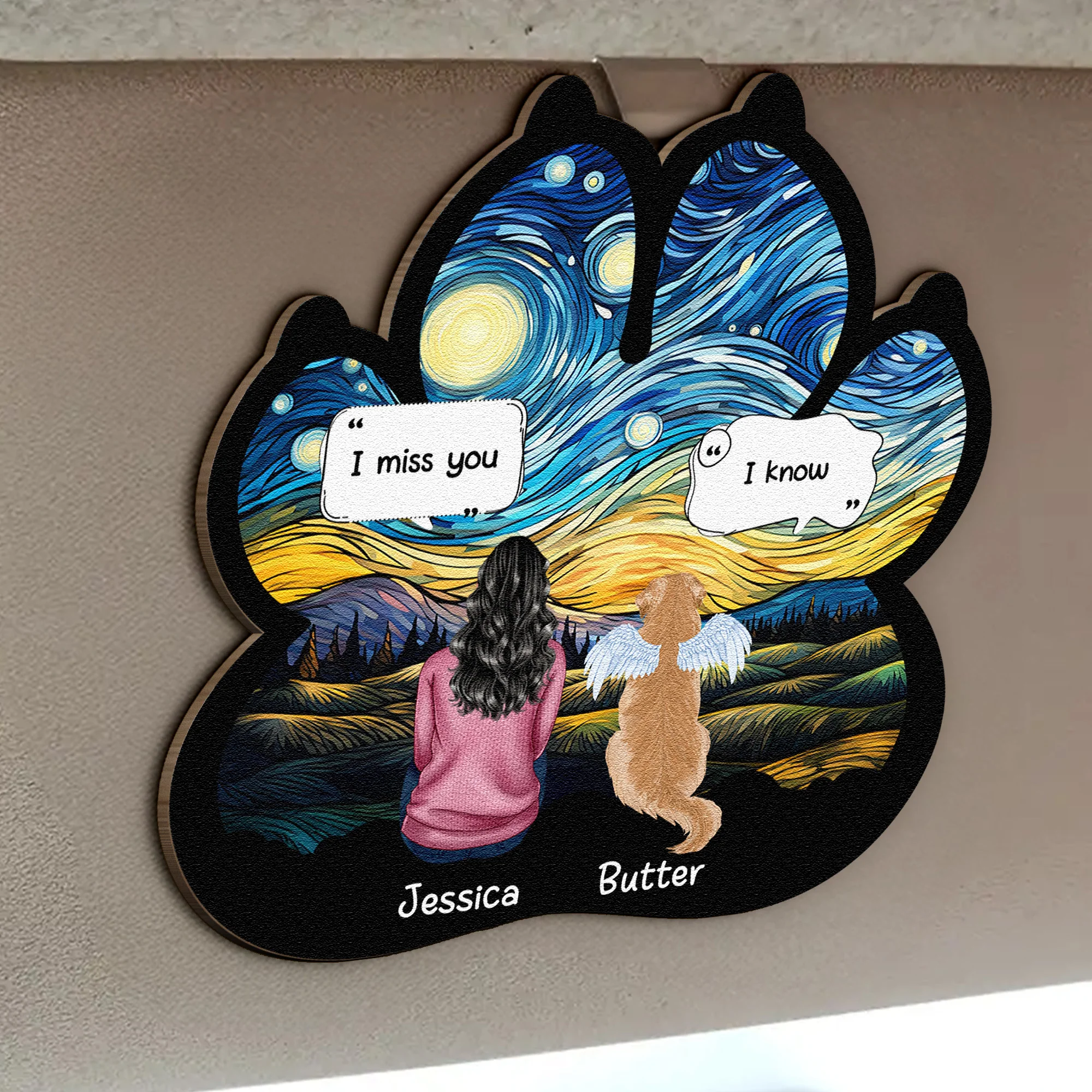 I Miss You I Know Pet Loss - Personalized Wooden Car Visor Clip - Image 2