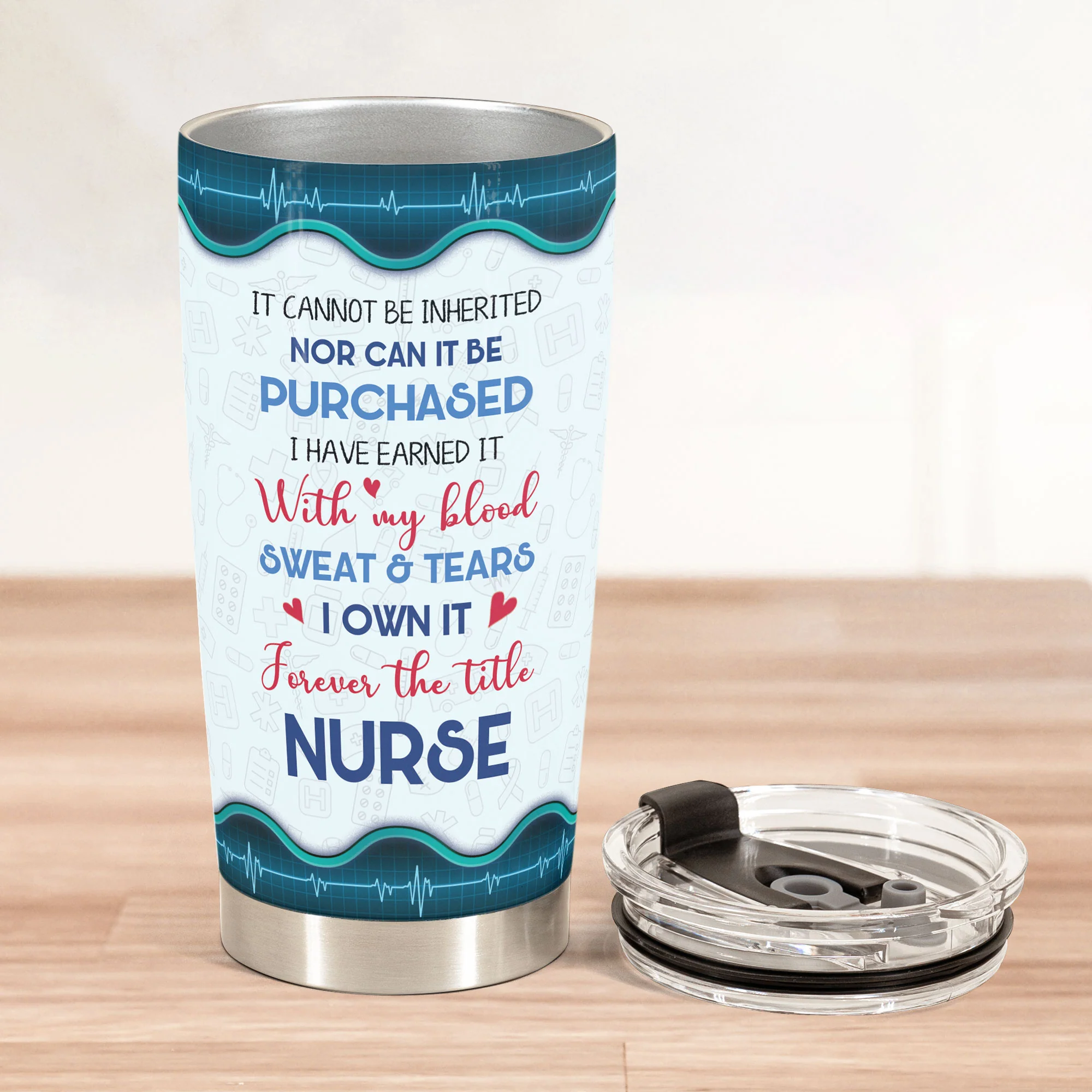 I Own It Forever The Title Nurse - Personalized Tumbler Cup - Image 2