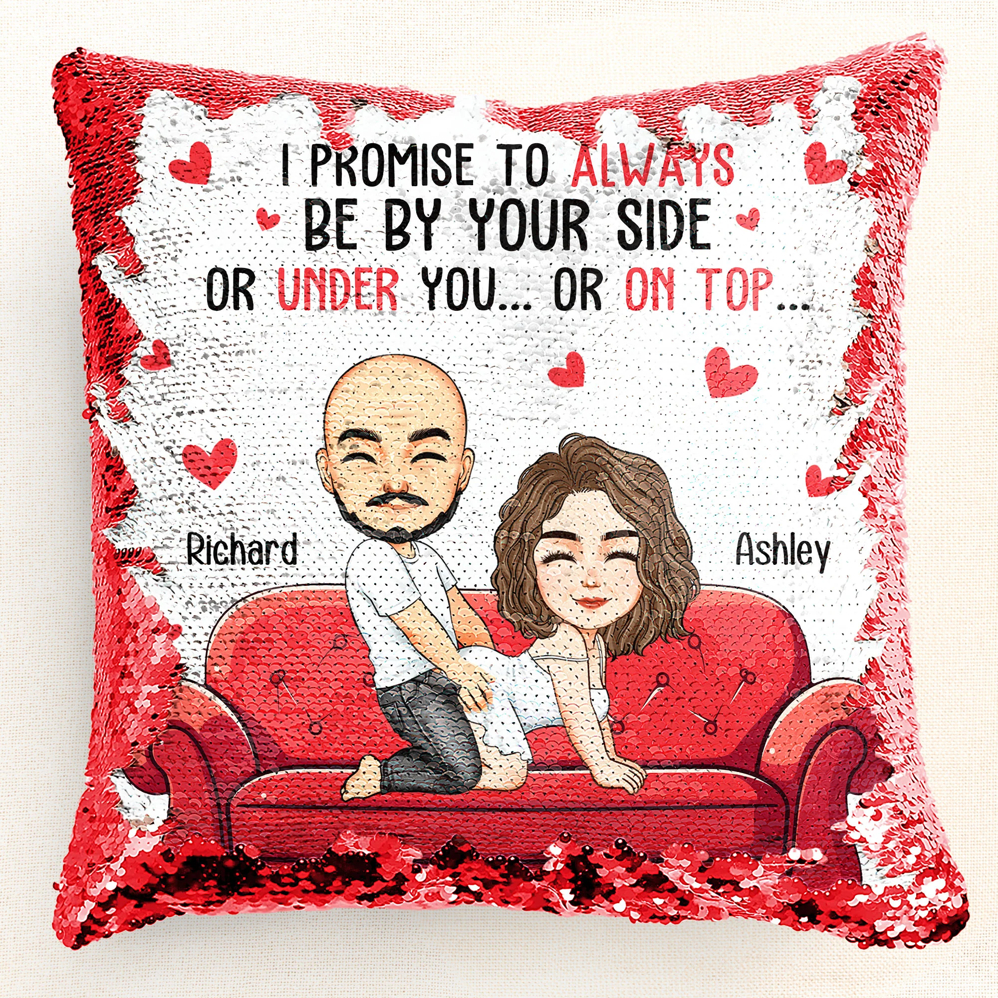 I Promise To Always Be By Your Side - Custom Sequin Pillow - Image 5