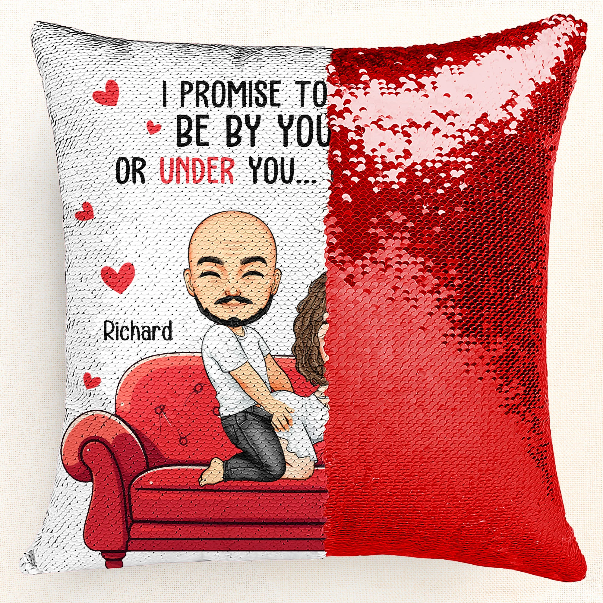 I Promise To Always Be By Your Side - Custom Sequin Pillow - Image 6