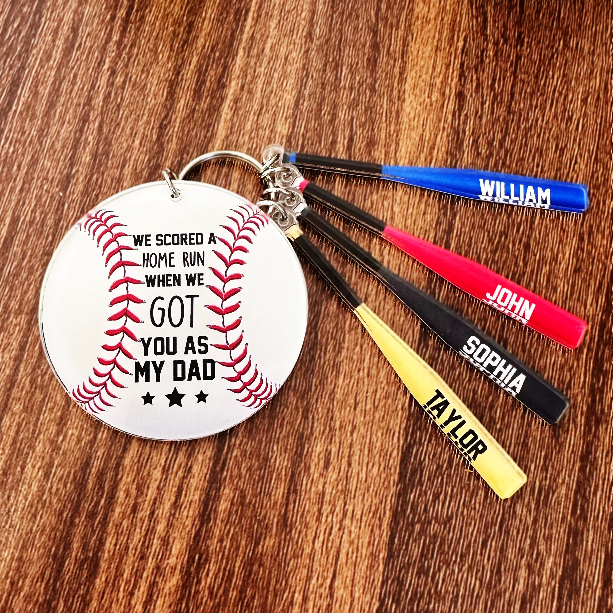 I Scored A Home Run - Personalized Keychain - Image 4