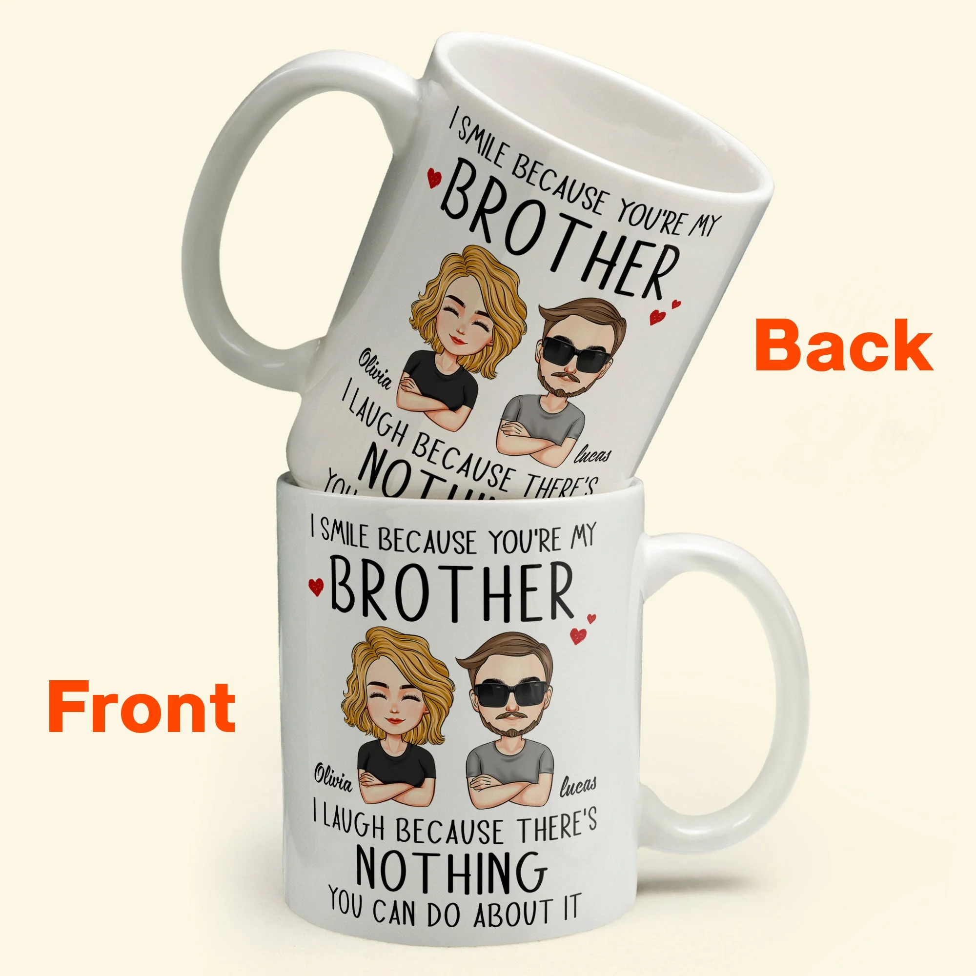 I Smile Because You're My Brother/ Sister - Personalized Mug - Image 8