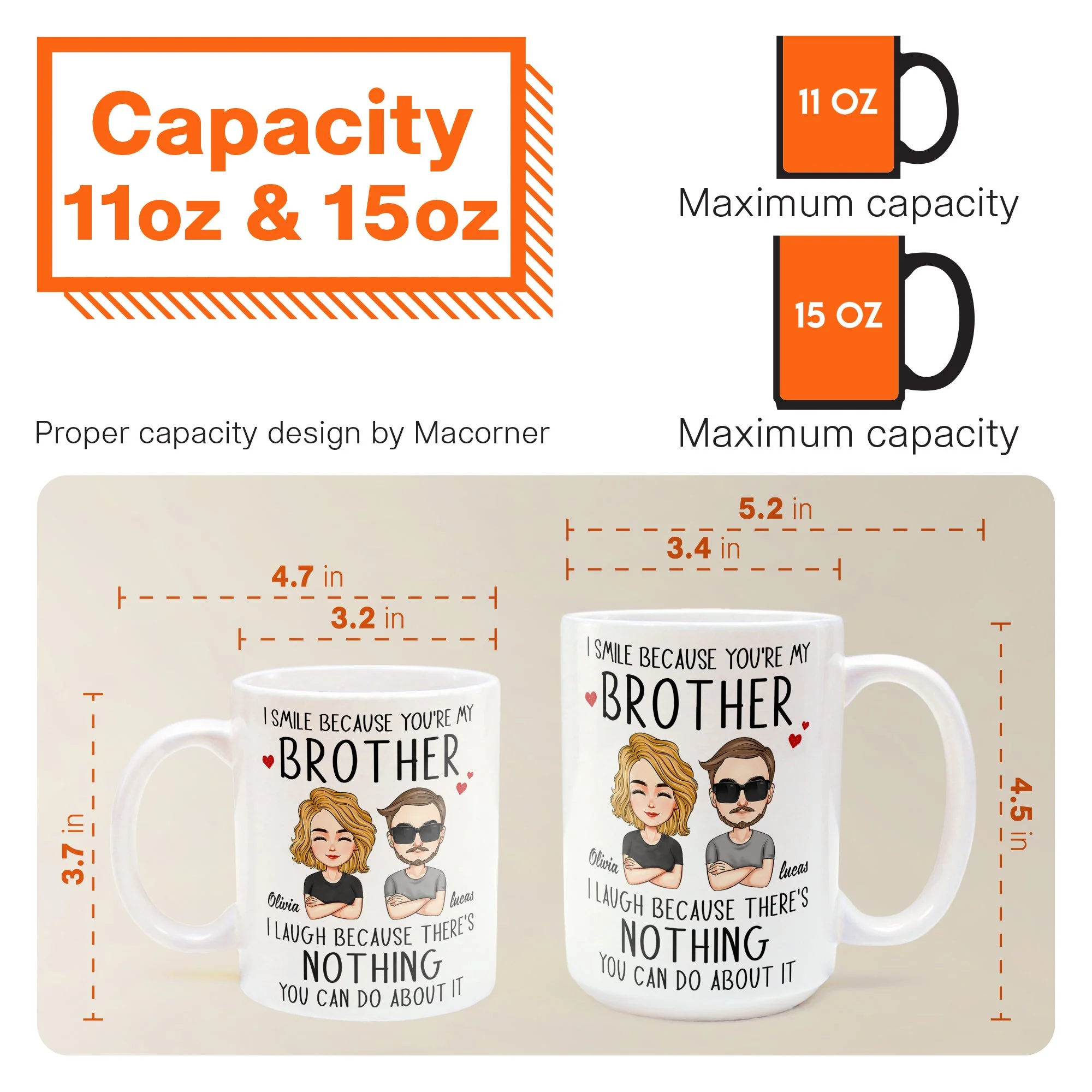 I Smile Because You're My Brother/ Sister - Personalized Mug - Image 9