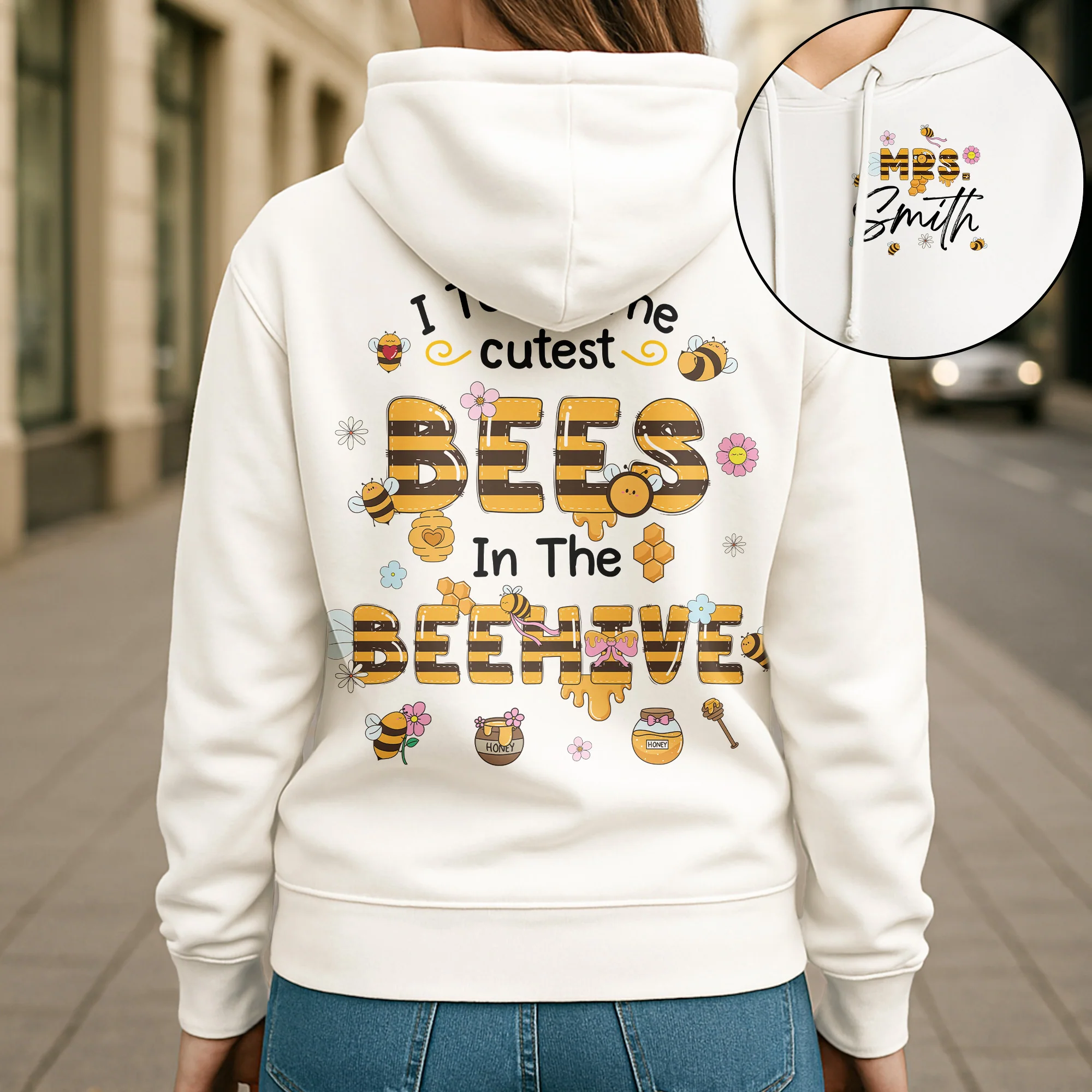 I Teach The Cutest Bees Teacher Custom Name- Personalized Shirt - Image 5