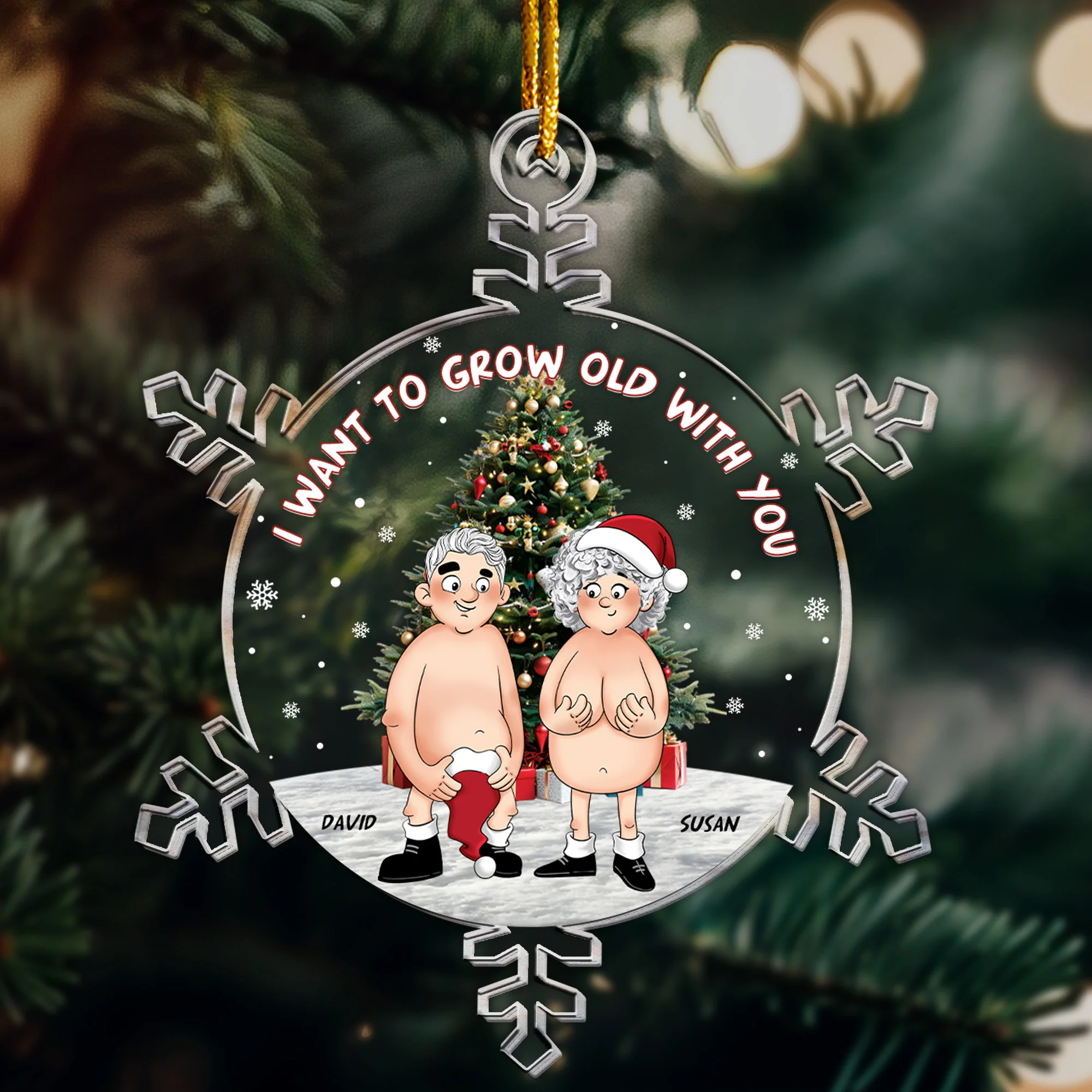 I Want To Grow Old With You New - Personalized Acrylic Ornament - Image 2