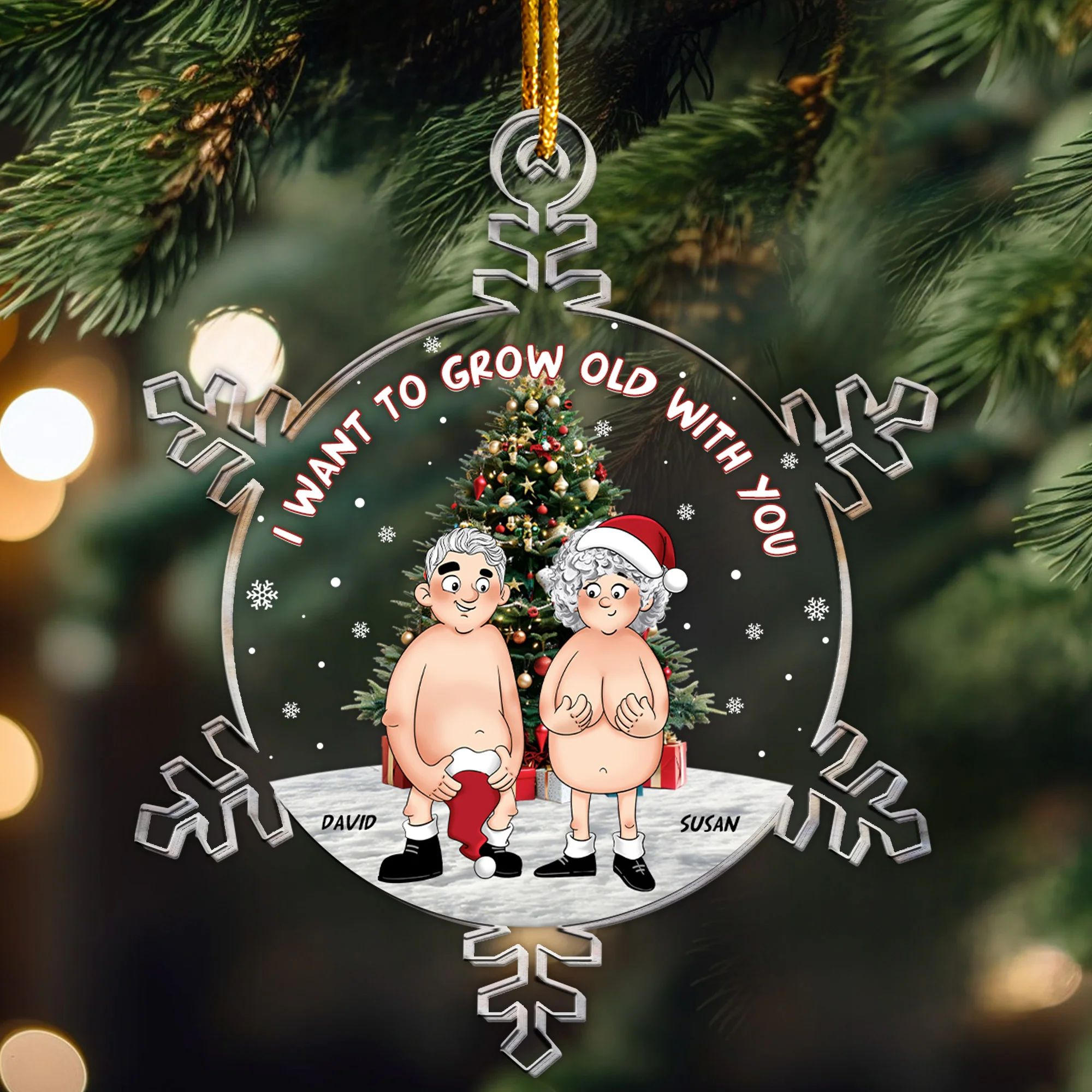 I Want To Grow Old With You New - Personalized Acrylic Ornament - Image 3