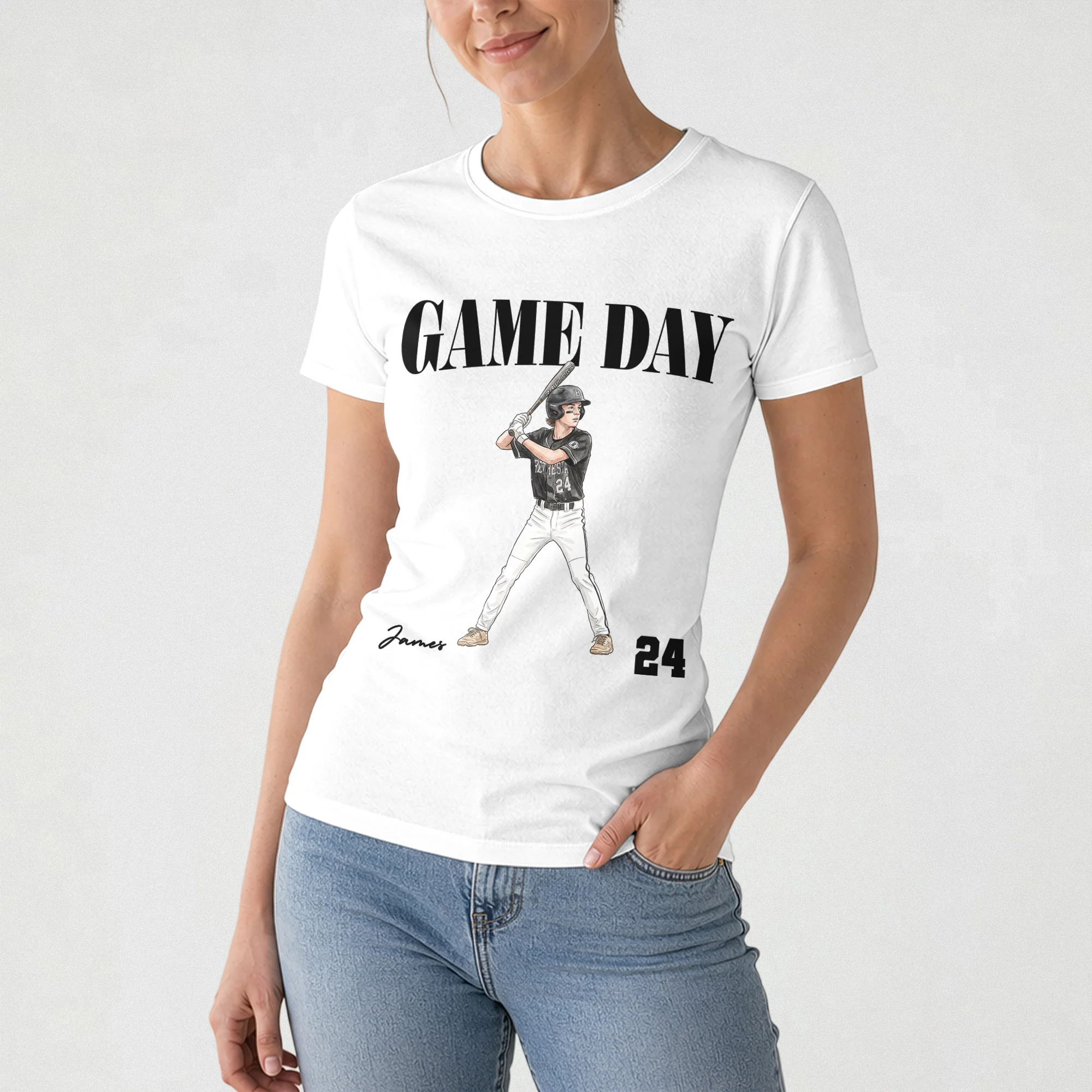 I Will Always Be Your Biggest Fan, Custom Photo, Watercolor Style - Personalized Shirt - Image 5