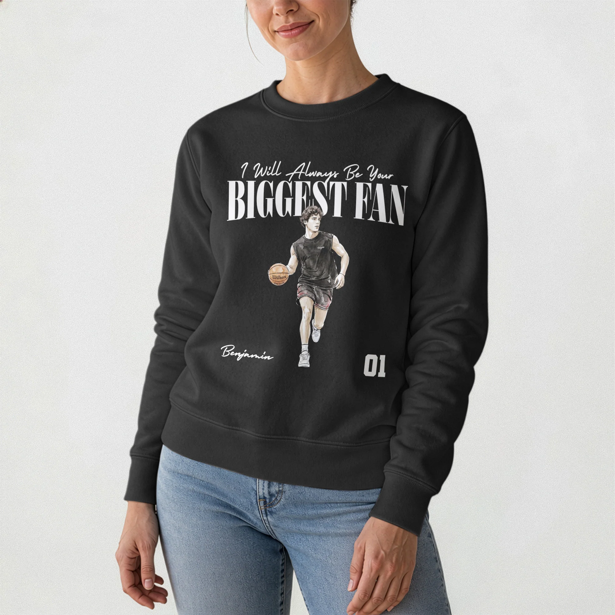 I Will Always Be Your Biggest Fan, Custom Photo, Watercolor Style - Personalized Shirt - Image 7