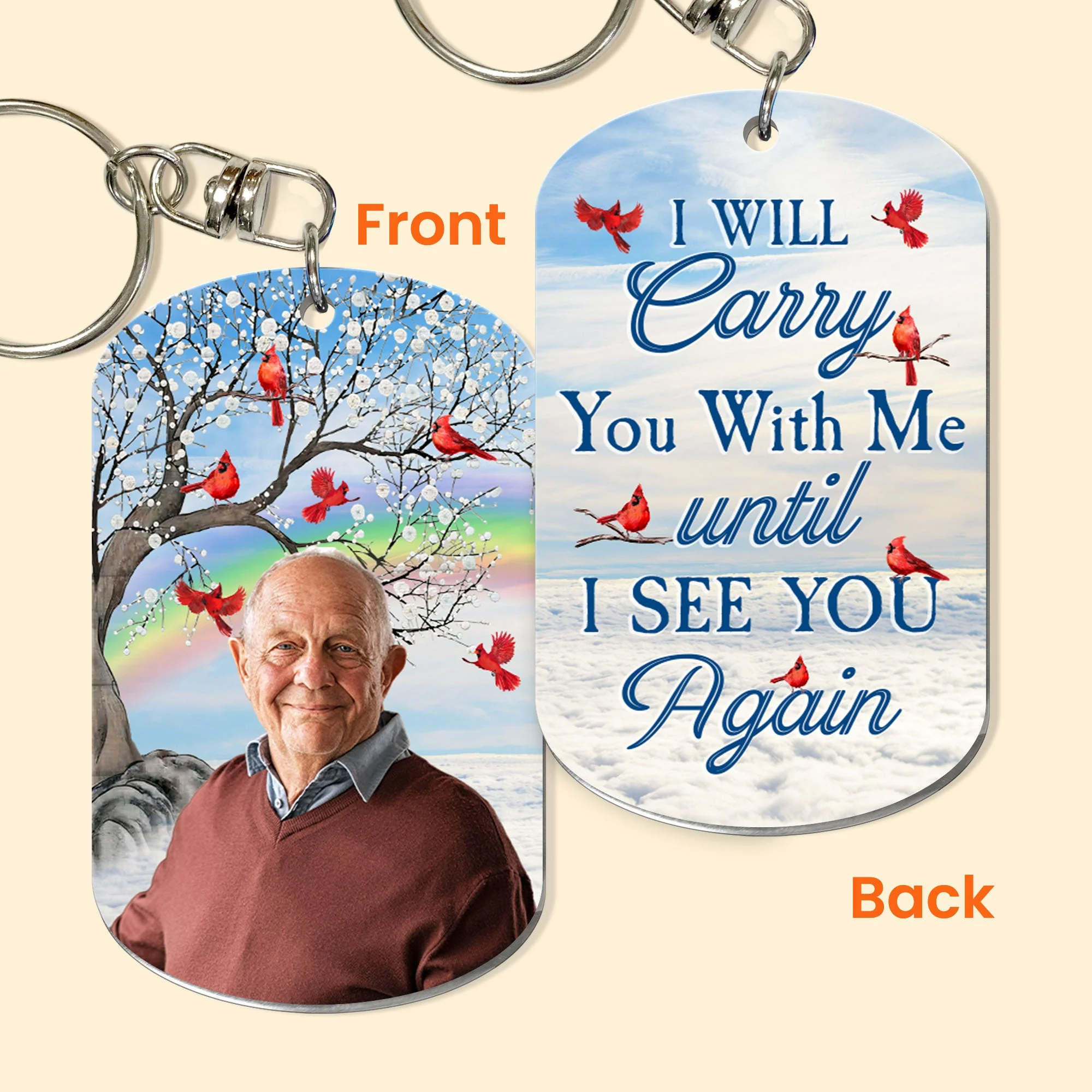 I Will Carry You With Me Forever - Personalized Photo Keychain - Image 2