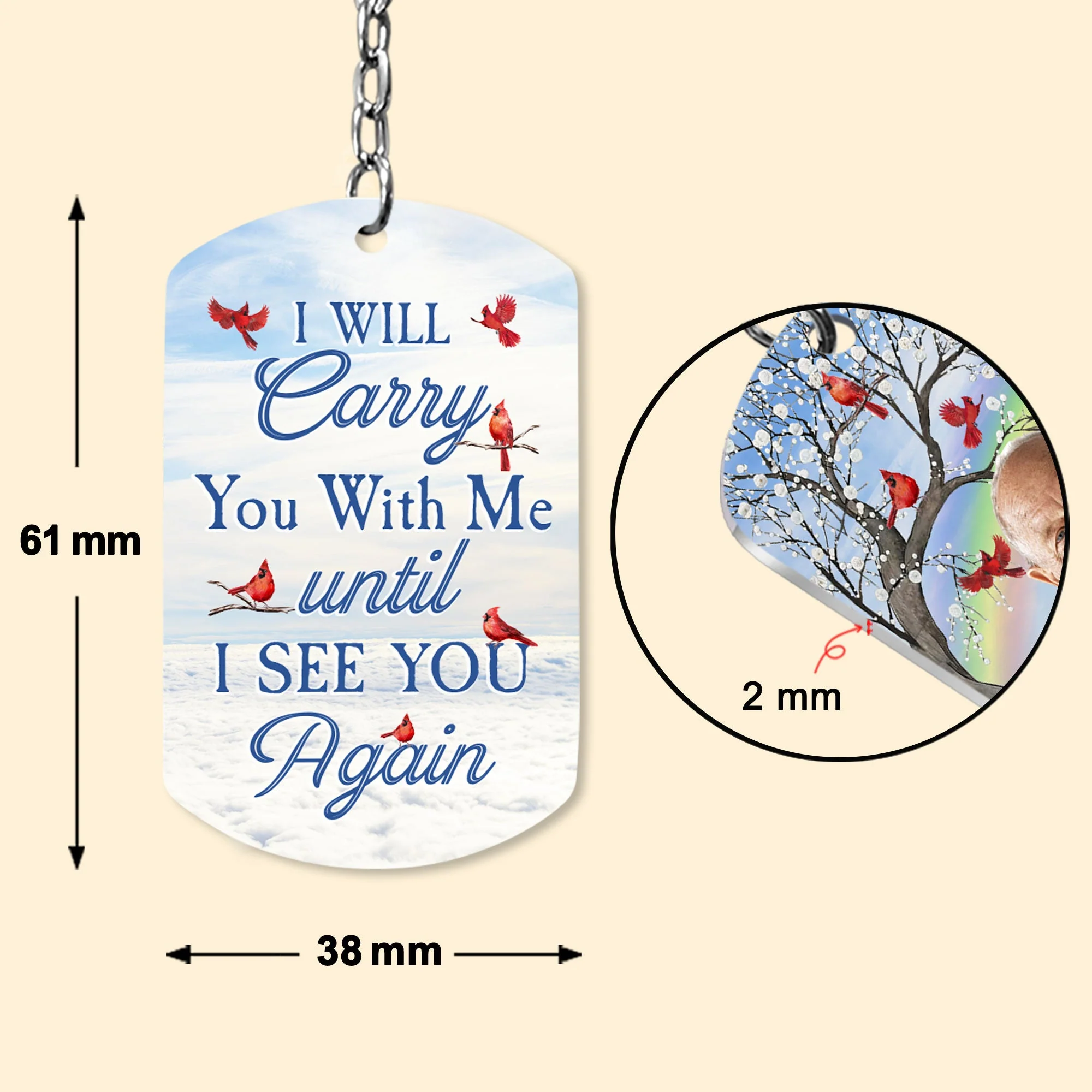 I Will Carry You With Me Forever - Personalized Photo Keychain - Image 5