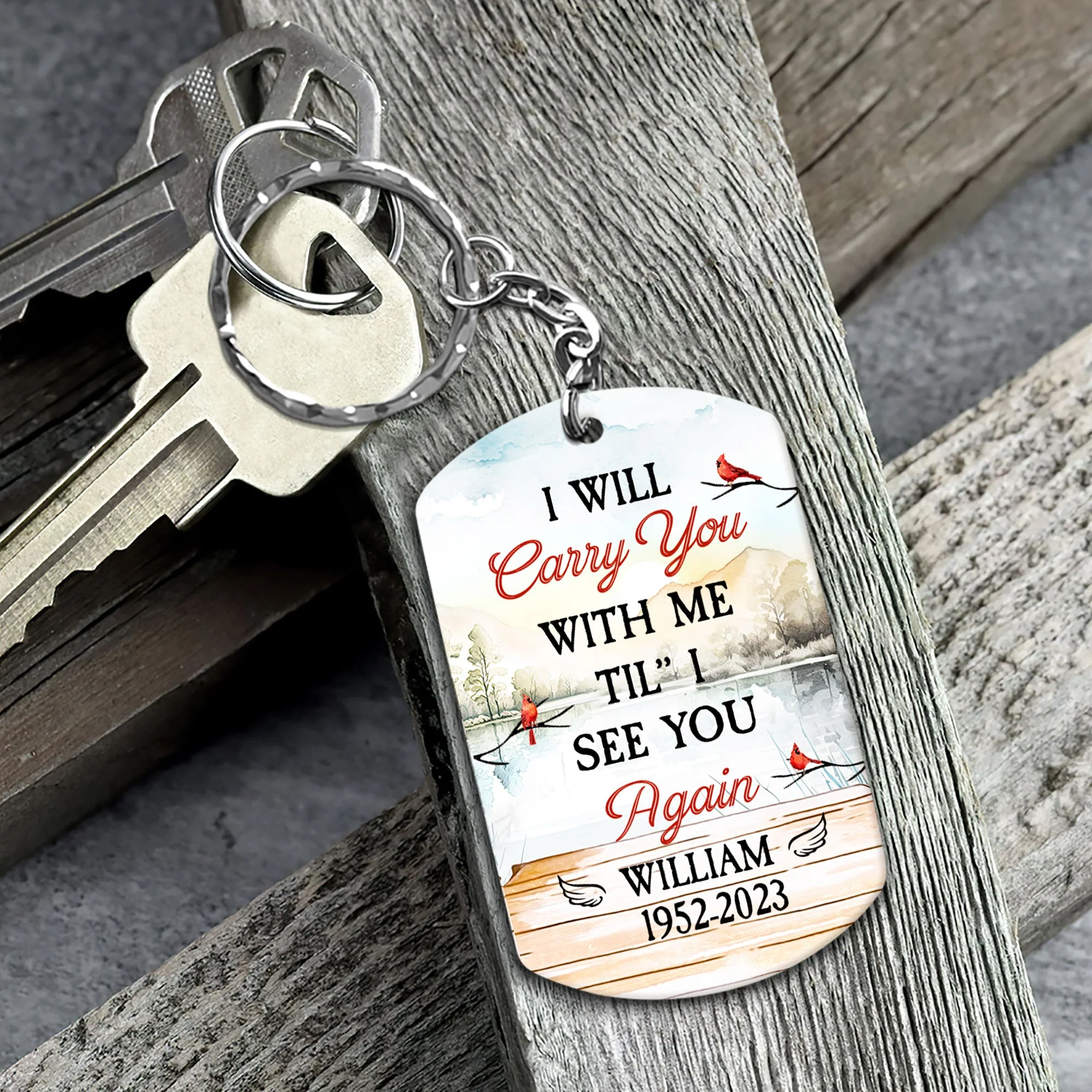 I Will Carry You With Me 'Til I See You Again - Personalized Keychain - Image 3