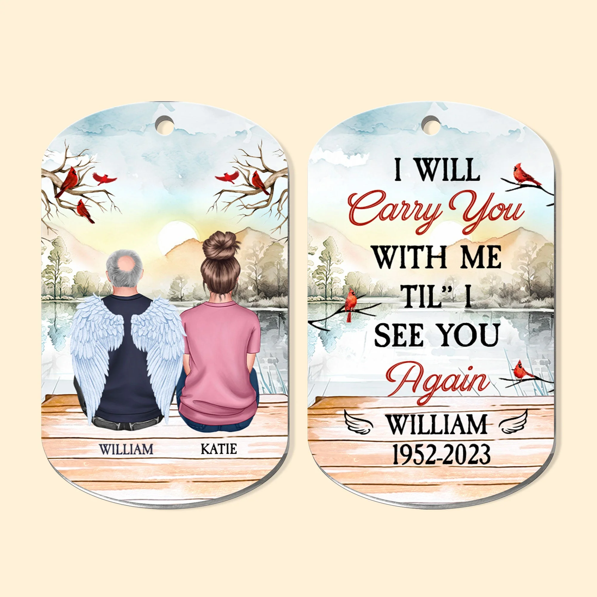 I Will Carry You With Me 'Til I See You Again - Personalized Keychain - Image 5