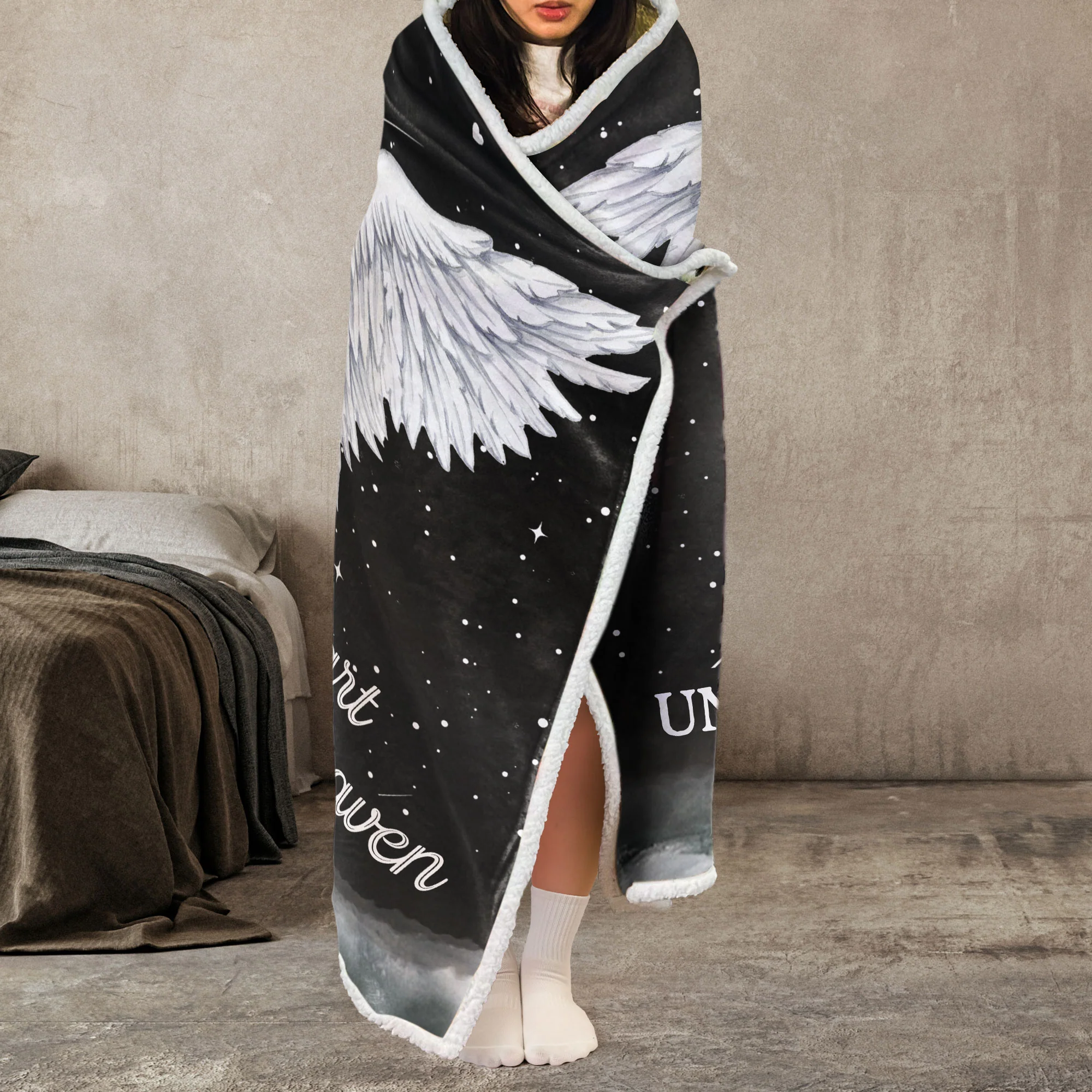 I Will Hold You In My Heart - Personalized Photo Wearable Blanket Hoodie - Image 6