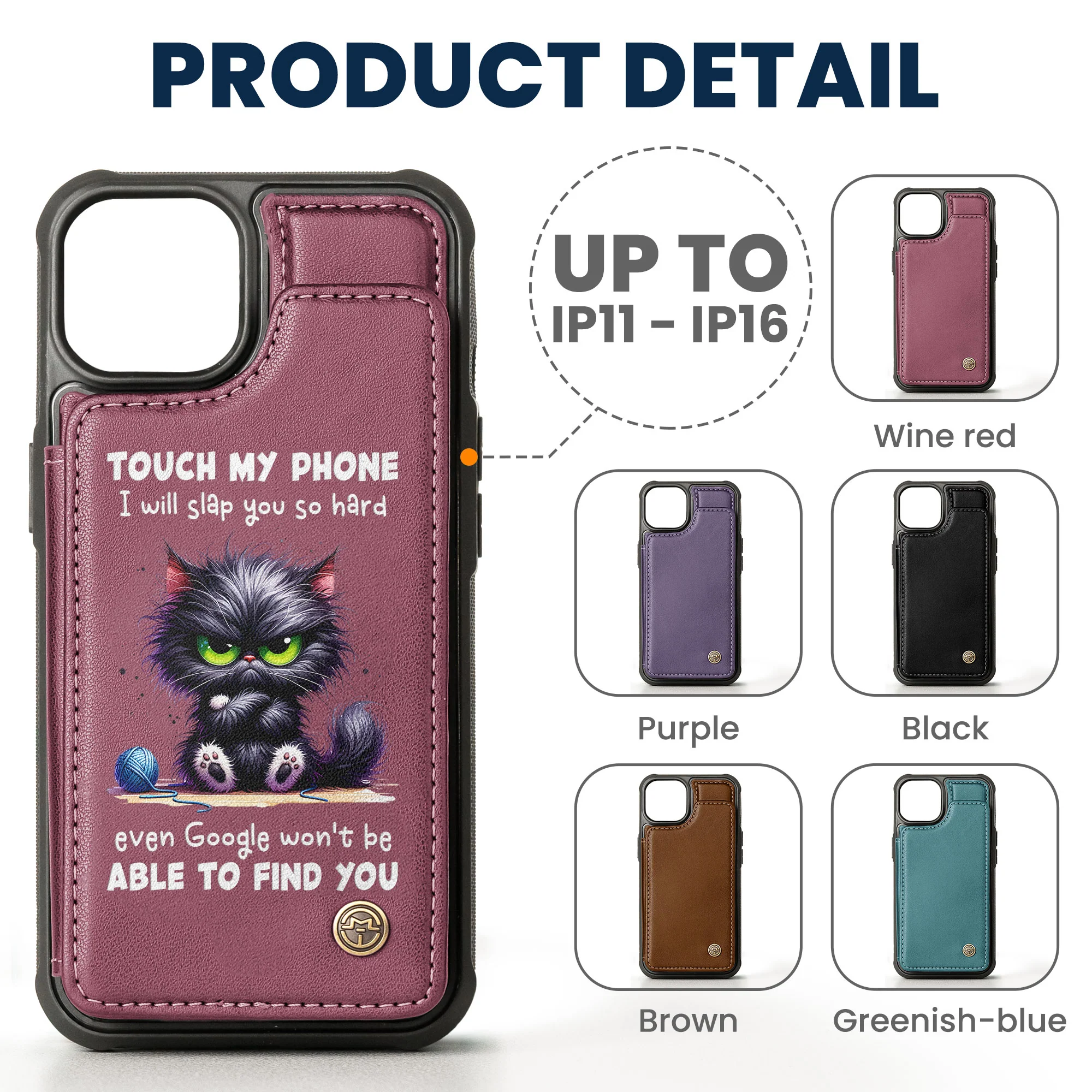I Will Slap You So Hard - Personalized Leather Flip Wallet Phone Case - Image 6