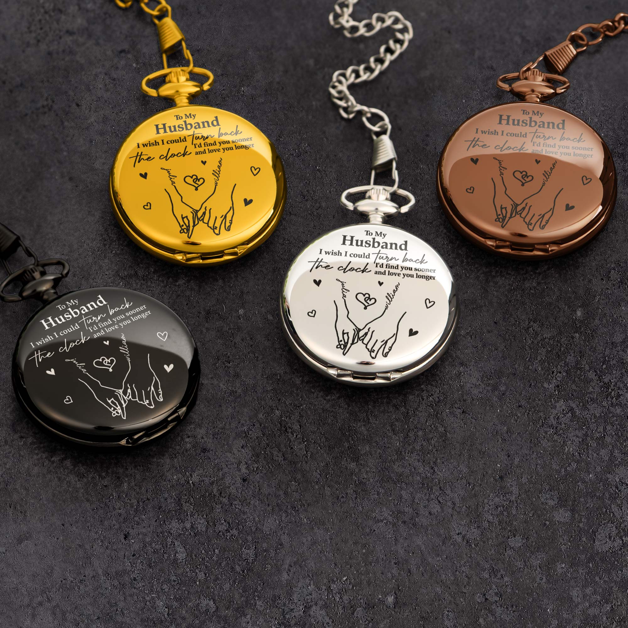 I Wish I Could Turn Back The Clock - Personalized Pocket Watch - Image 3