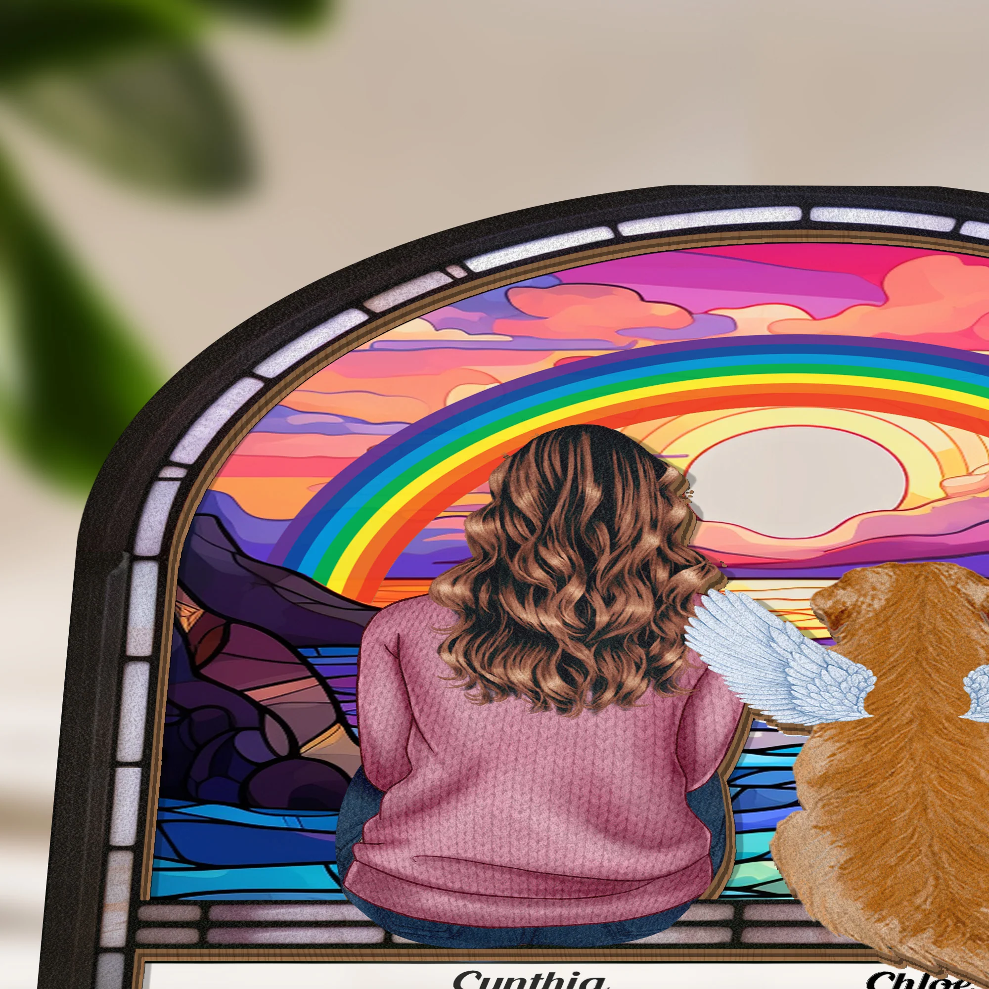 I Wish Rainbow Bridge Has Visiting Hour - Personalized Wood And Acrylic Light - Image 3