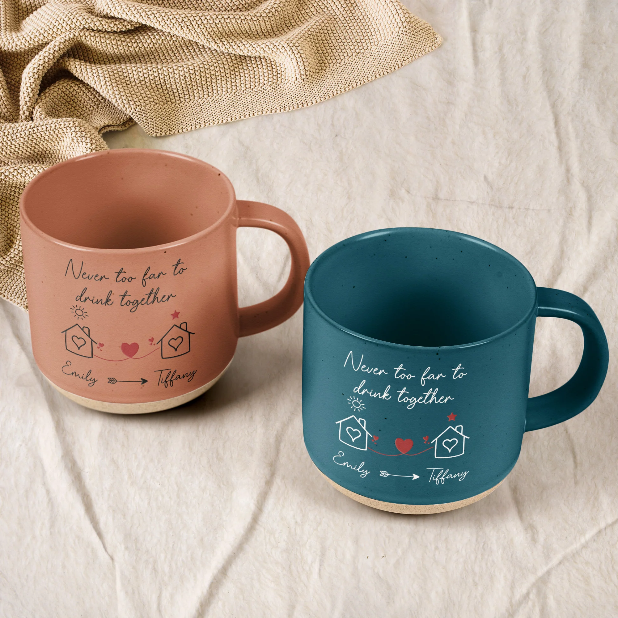 I Wish You Lived Next Door Friendship Gift - Personalized Pottery Mug - Gift For Friend - Image 3